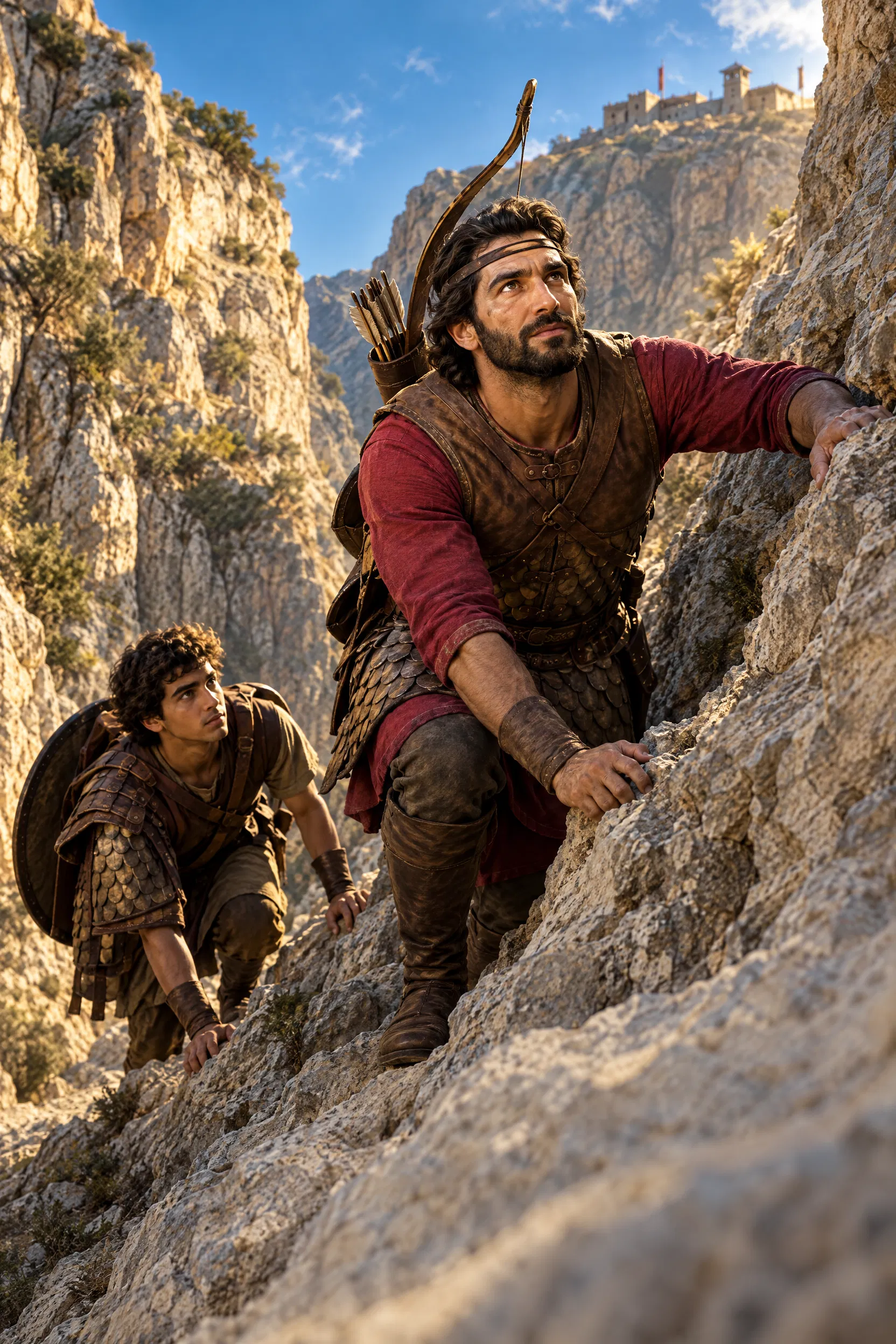 Jonathan and His Armourbearer Climb to Michmash