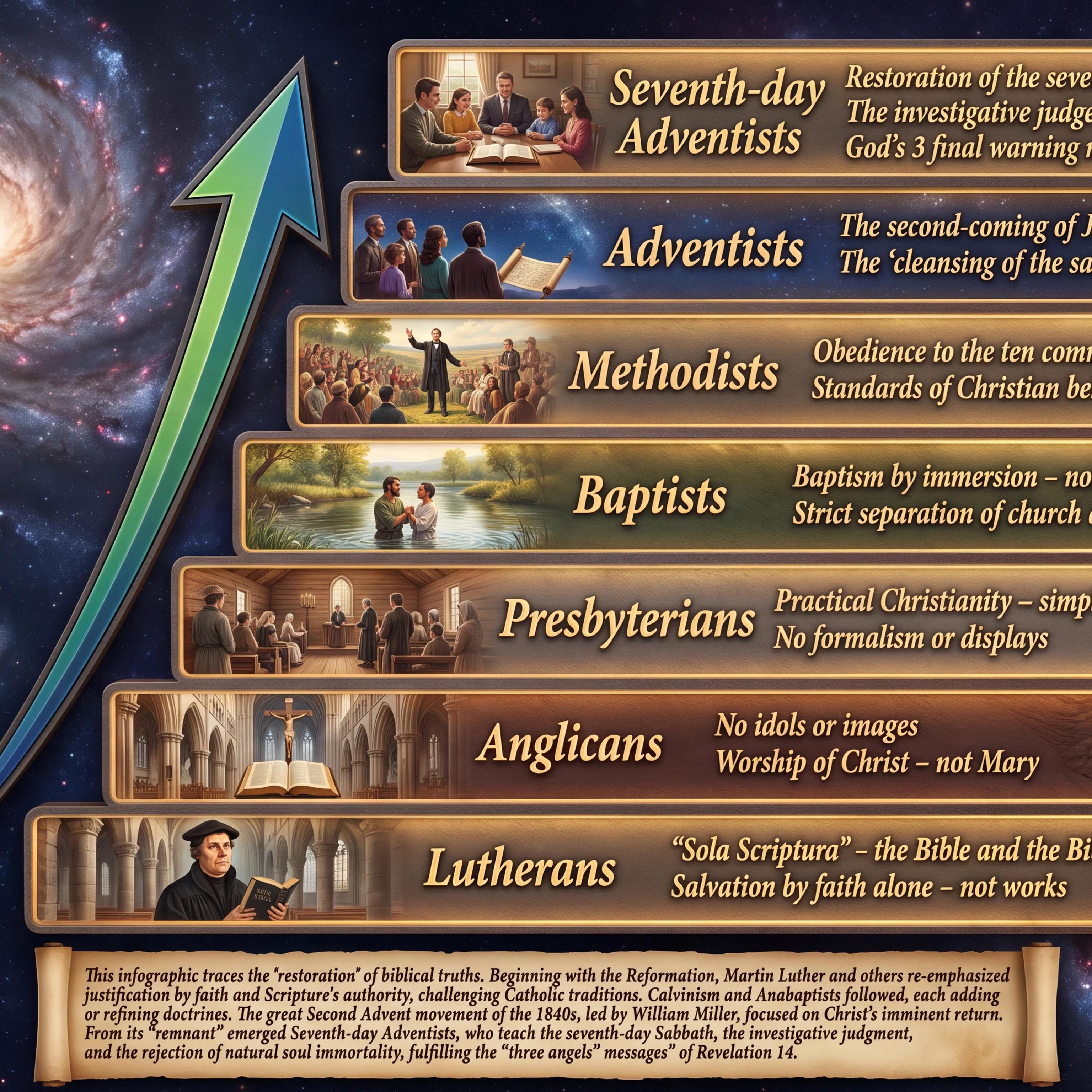 Rise of different denominations following the protestant reformation