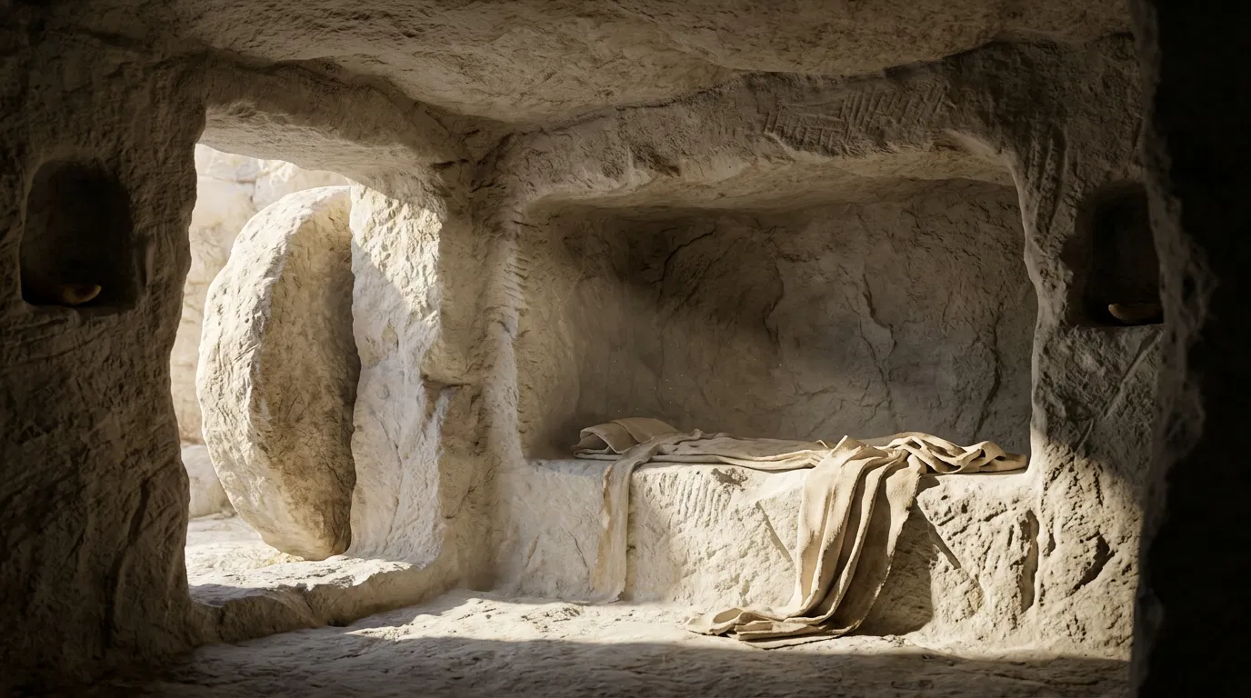 The Empty Tomb With the Stone Rolled Away