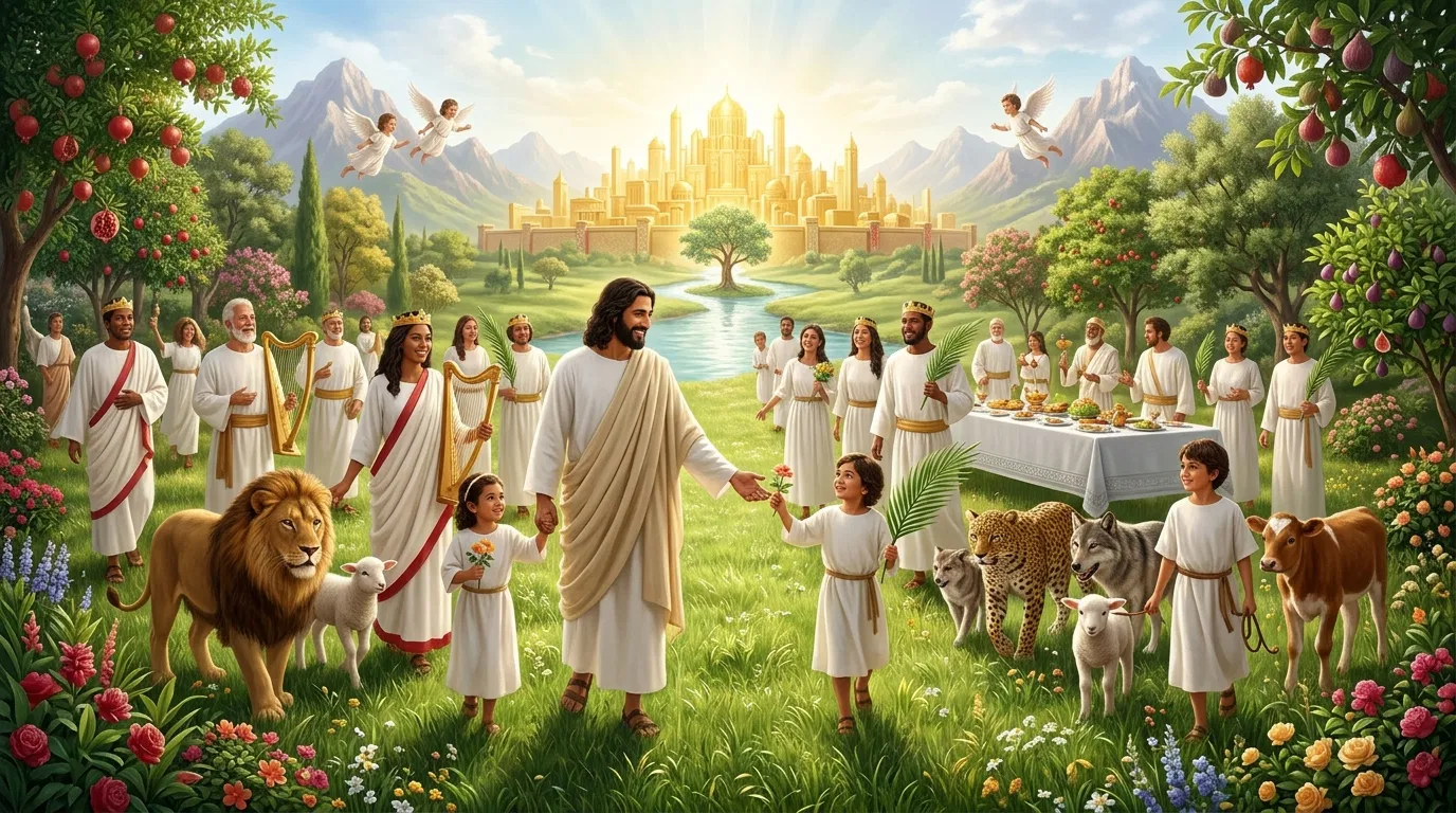 The Saved Walking with Jesus on the New Earth