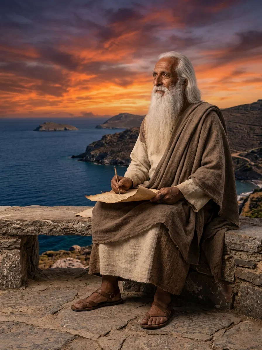 The Apostle John Writing on Patmos