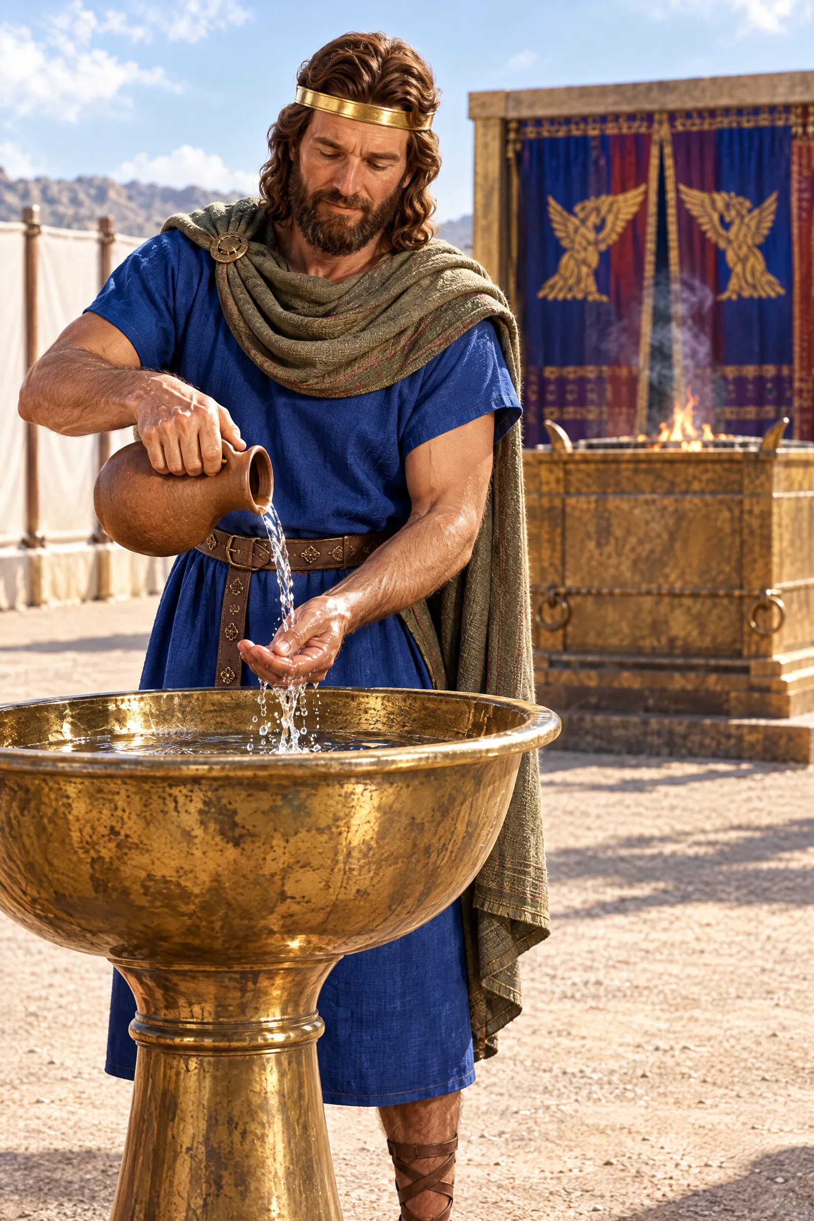 David Washes His Hands Before the Altar