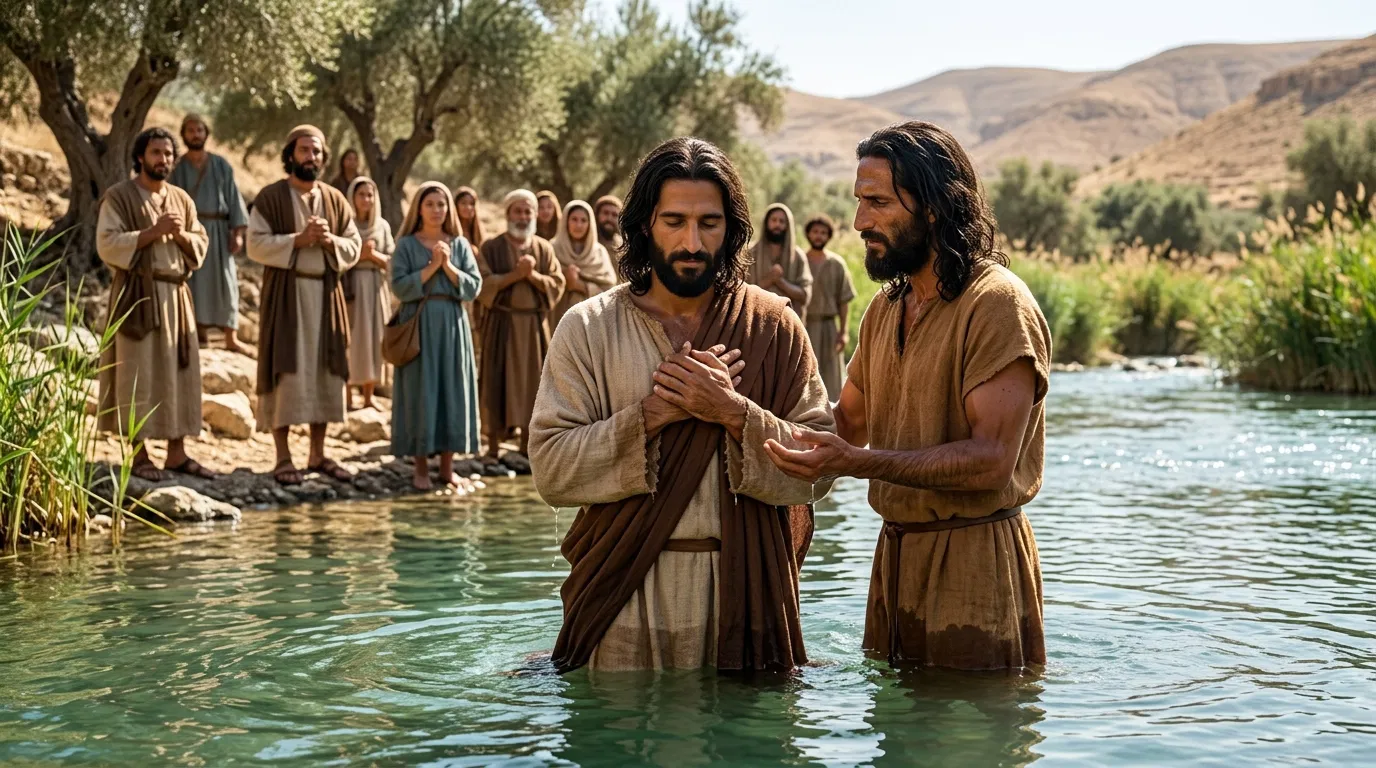 John Baptizes Jesus in the River