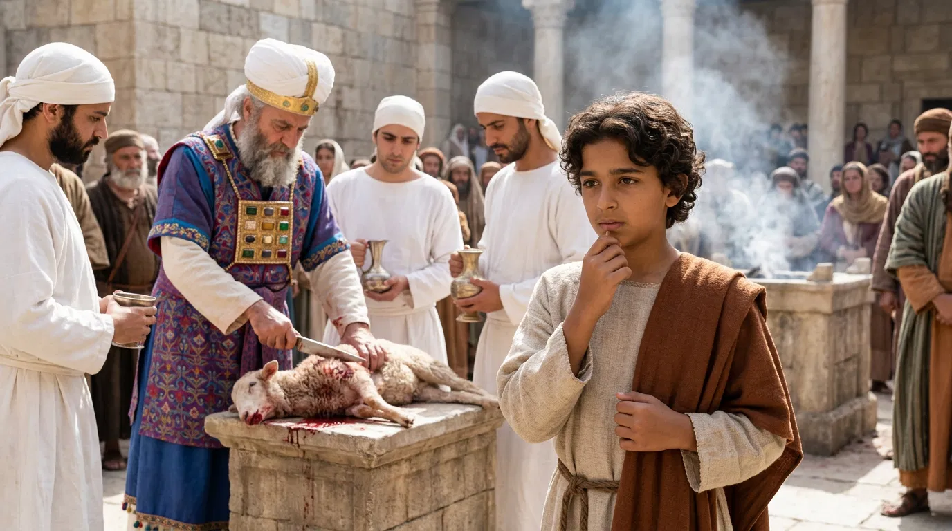 The Boy Jesus Watching a Lamb Sacrificed