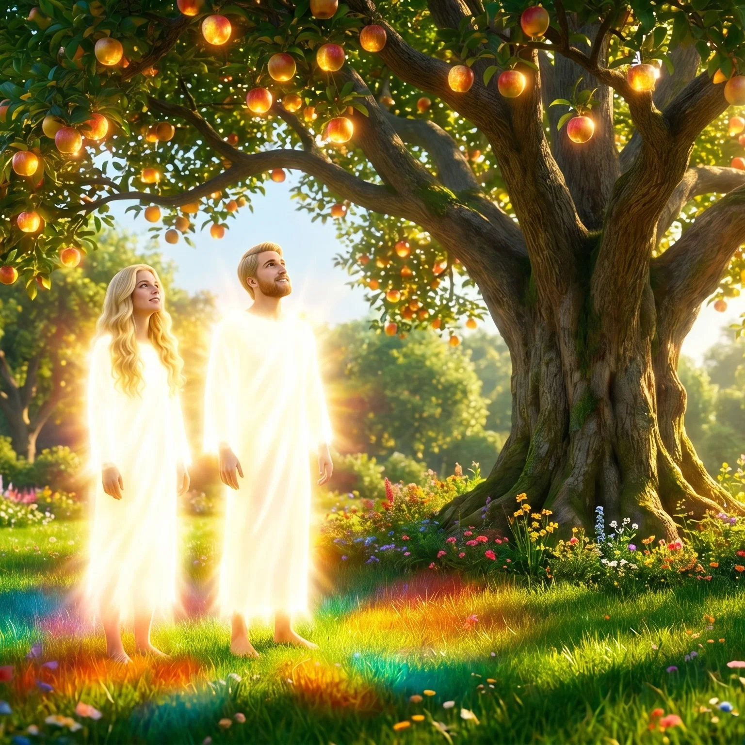 Adam and Eve Before the Tree of Life