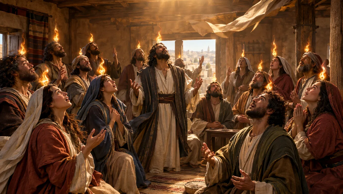 Disciples Receive Flames at Pentecost