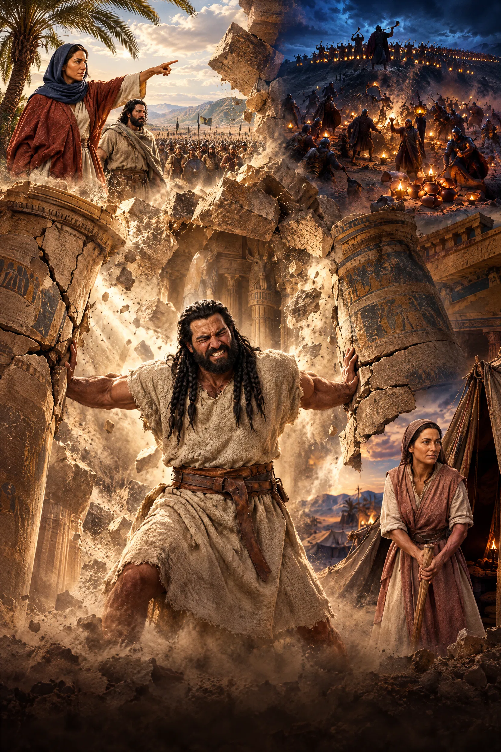Samson Pushes Down the Pillars of the Temple