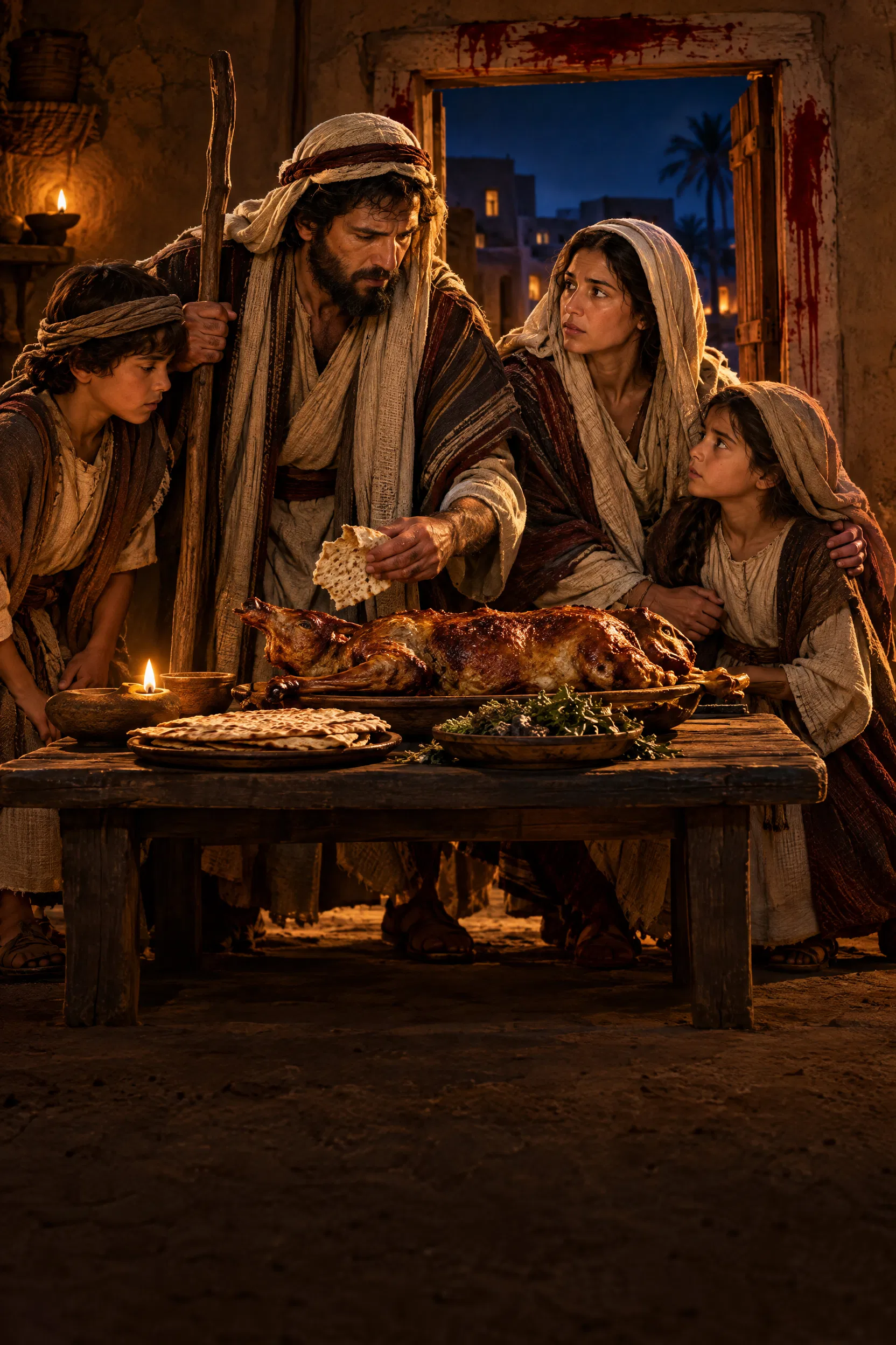 Israelite Family Keeps the Passover Meal