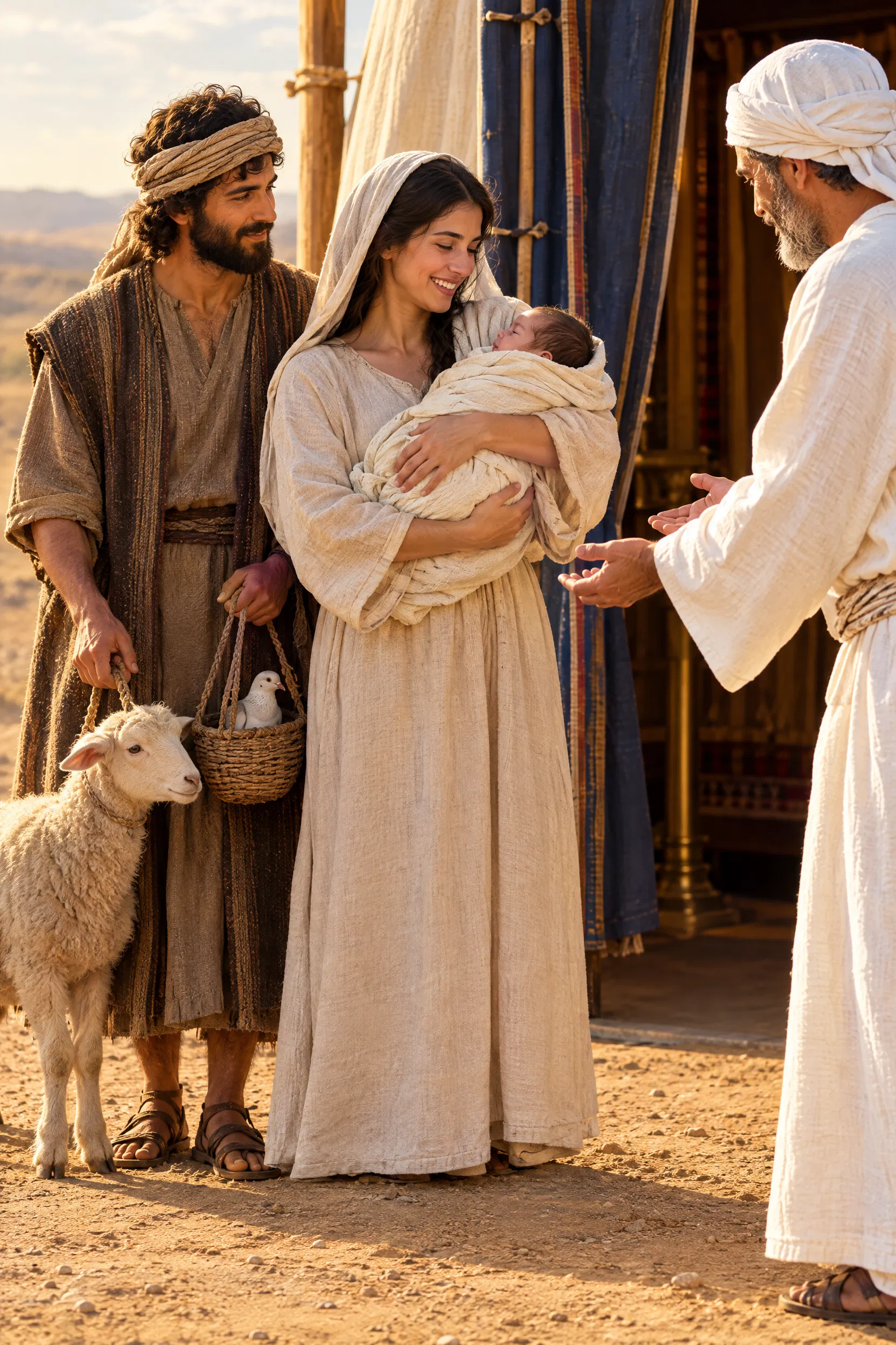 Mother Brings Her Newborn to the Tabernacle