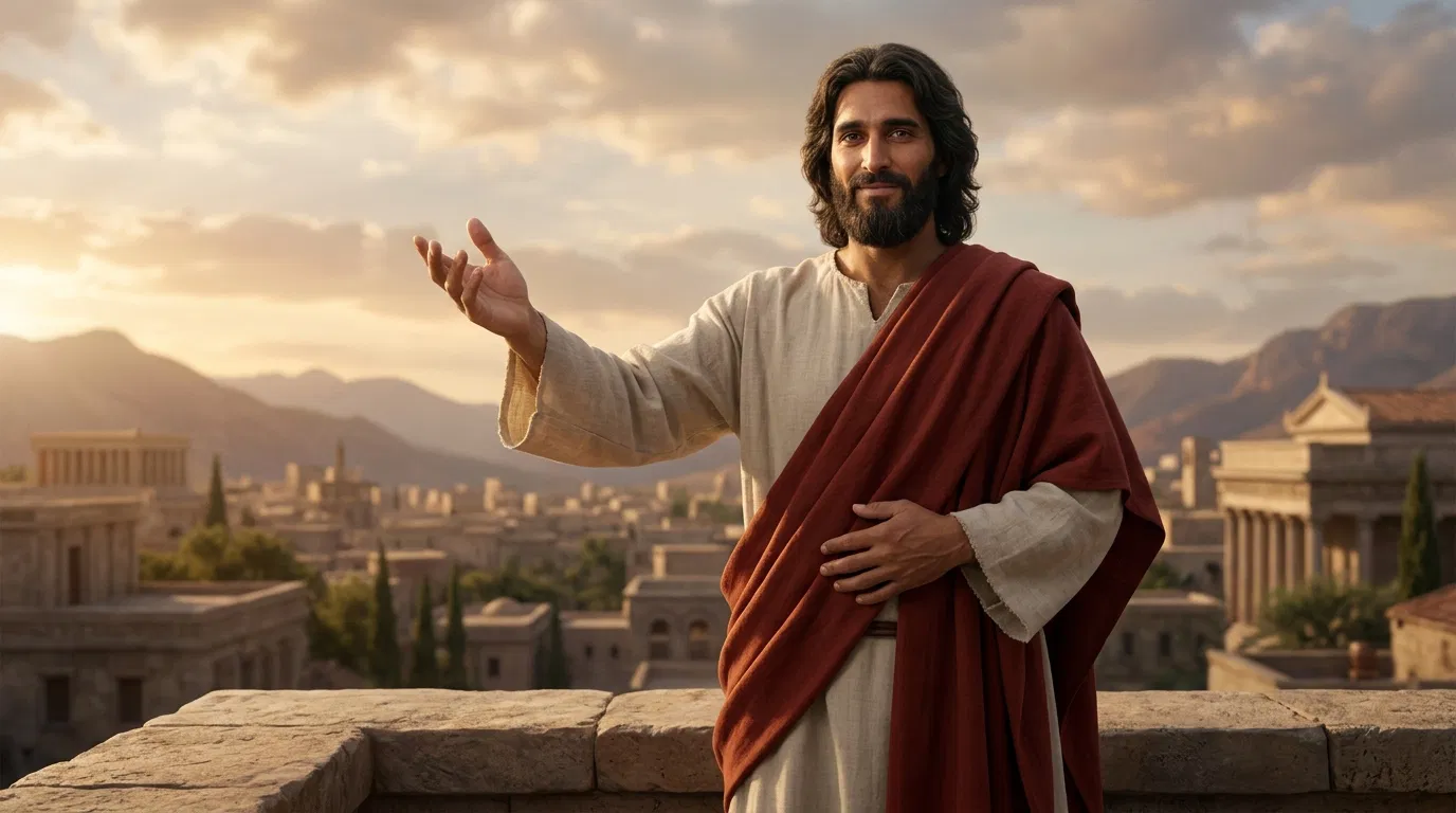 Jesus Speaking With Authority Above a City