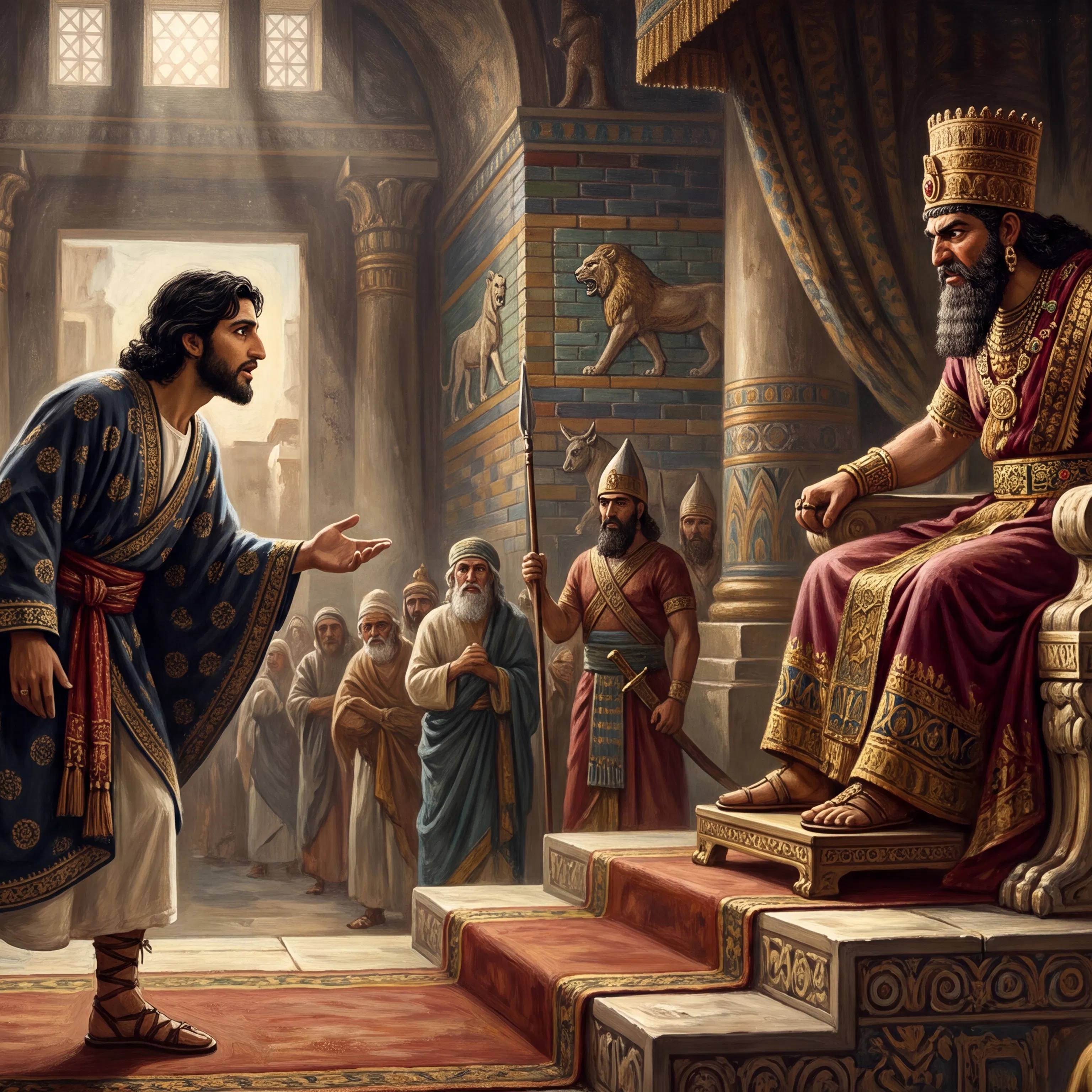 Daniel Speaks Before King Nebuchadnezzar in Babylon