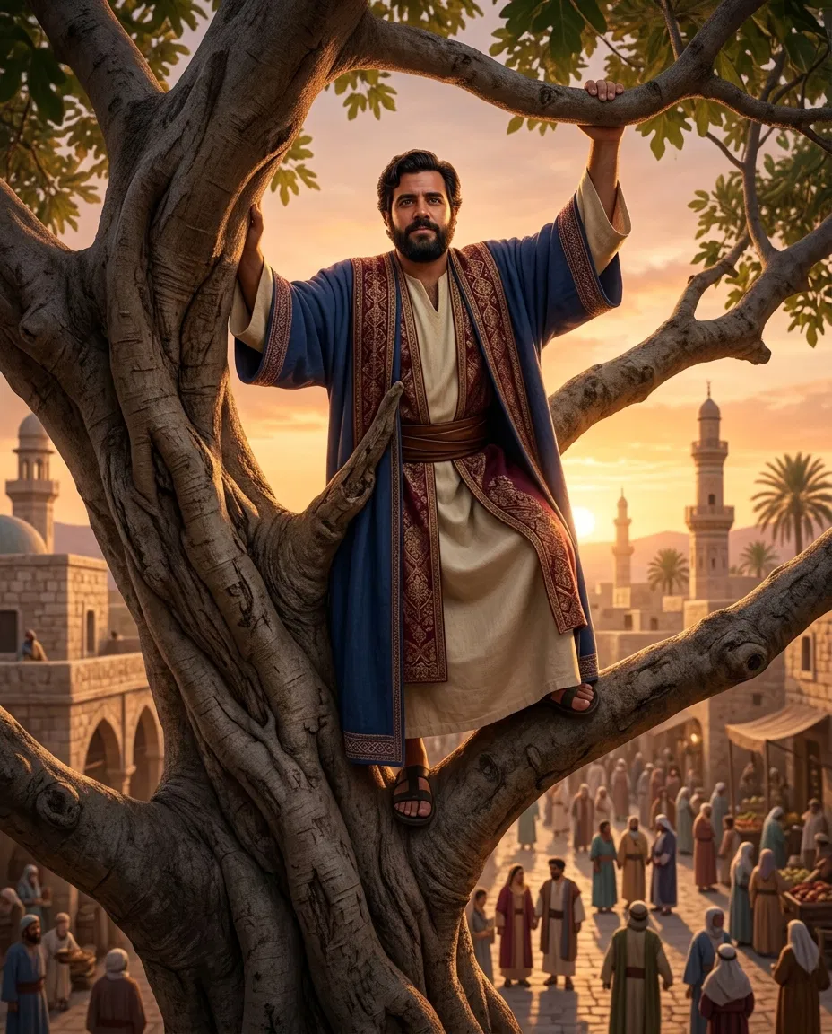 Zacchaeus Standing in a Tree at Jericho