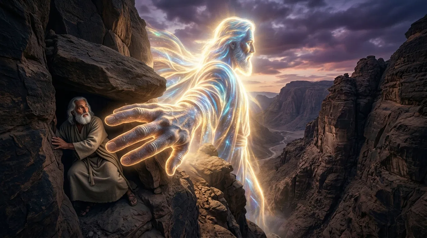 God's Hand Covers Moses in the Rock