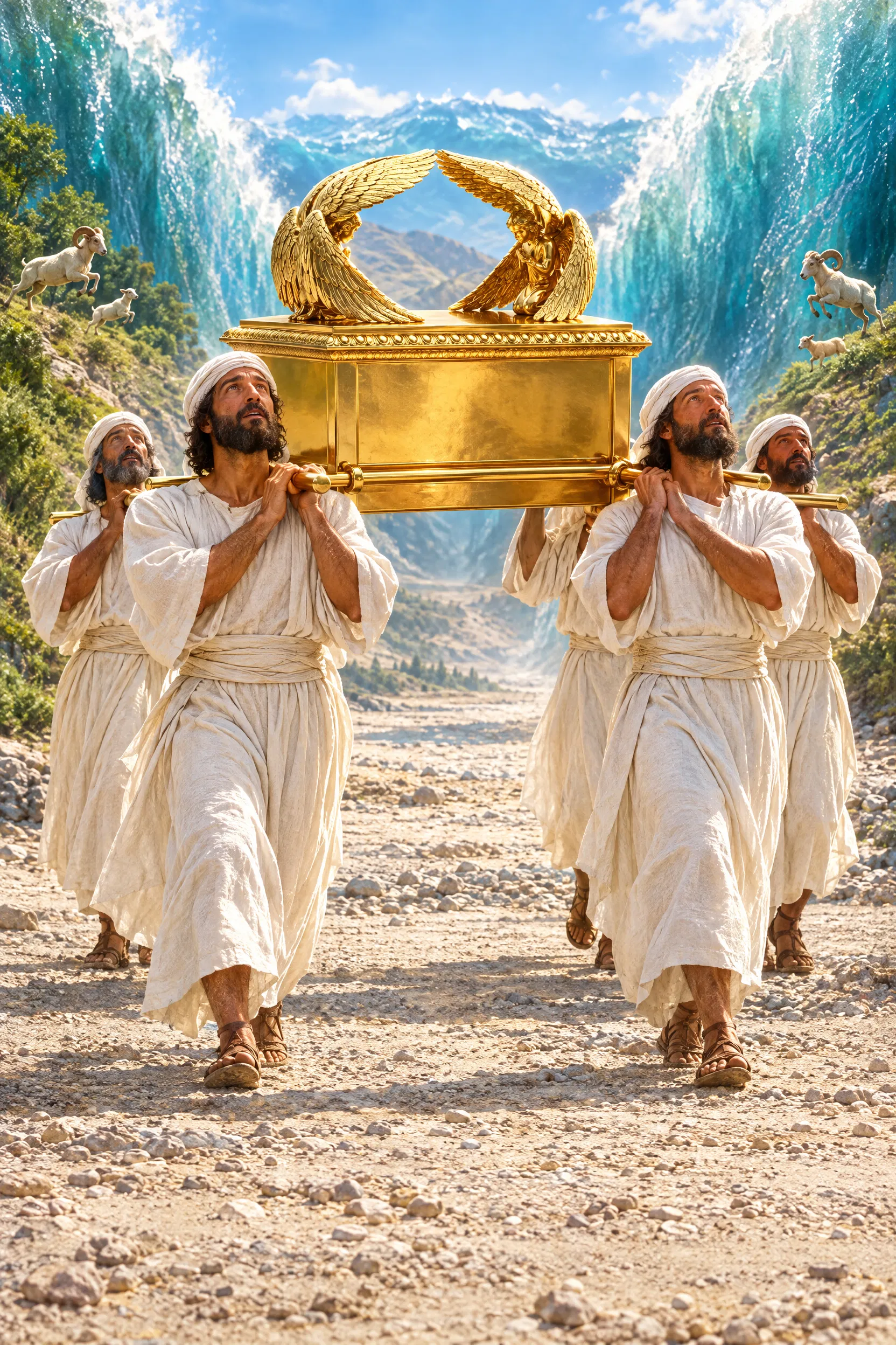 Priests Carry the Ark Through the Jordan