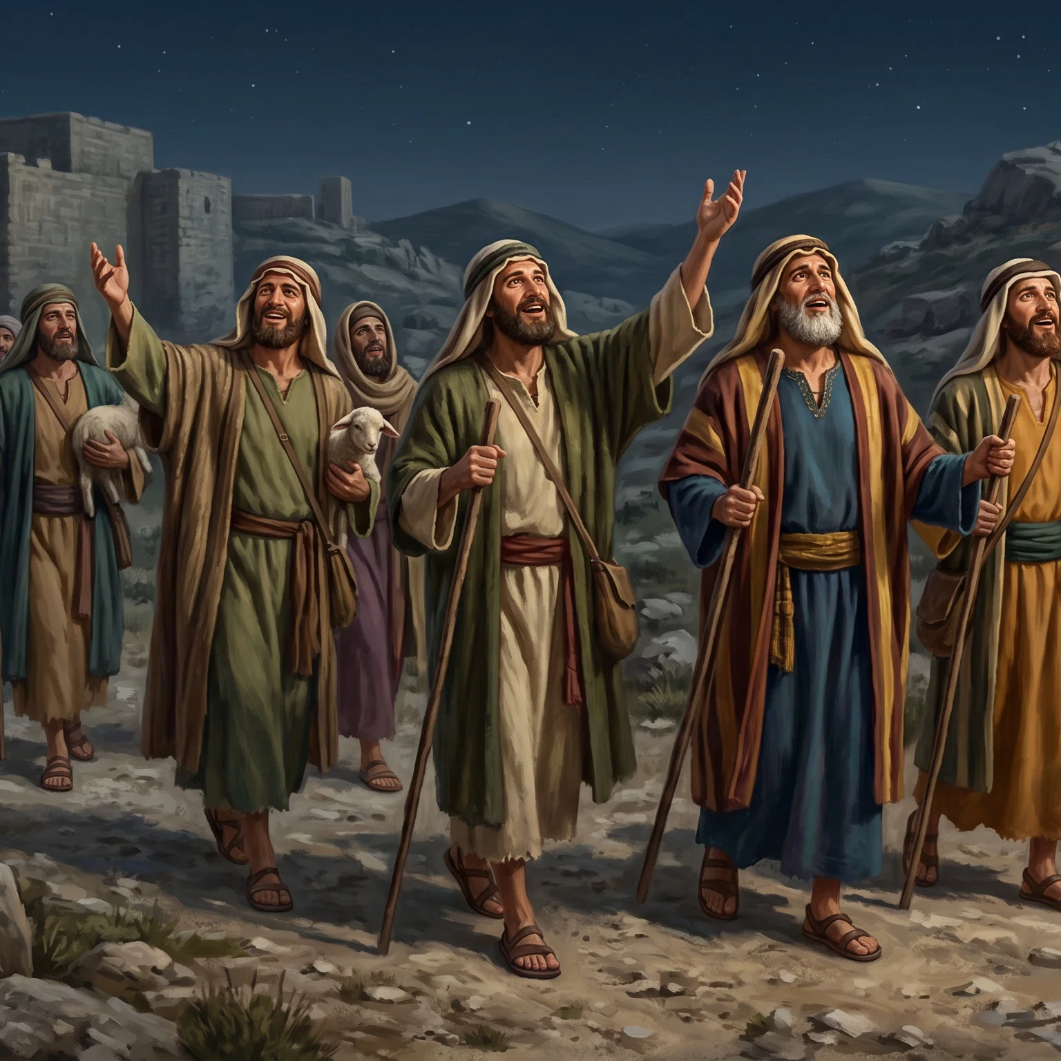 Shepherds Rejoicing After the Heavenly Message