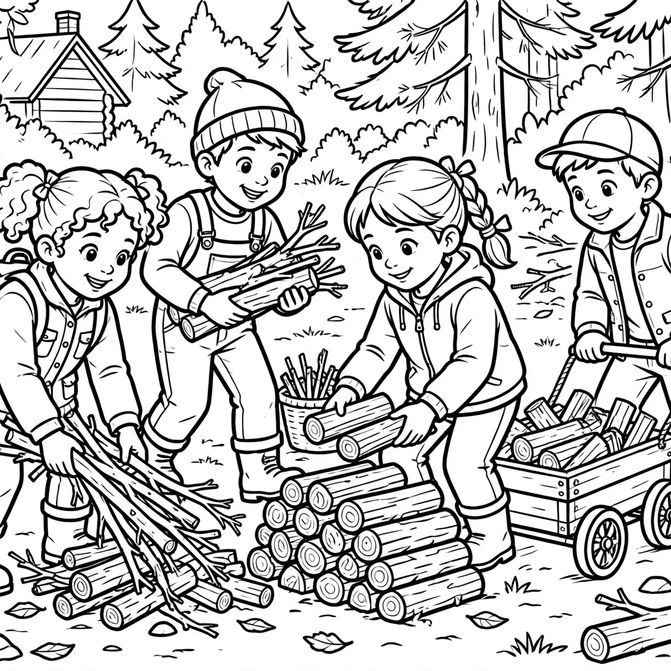 Faithful Young Servants Gathering Provisions