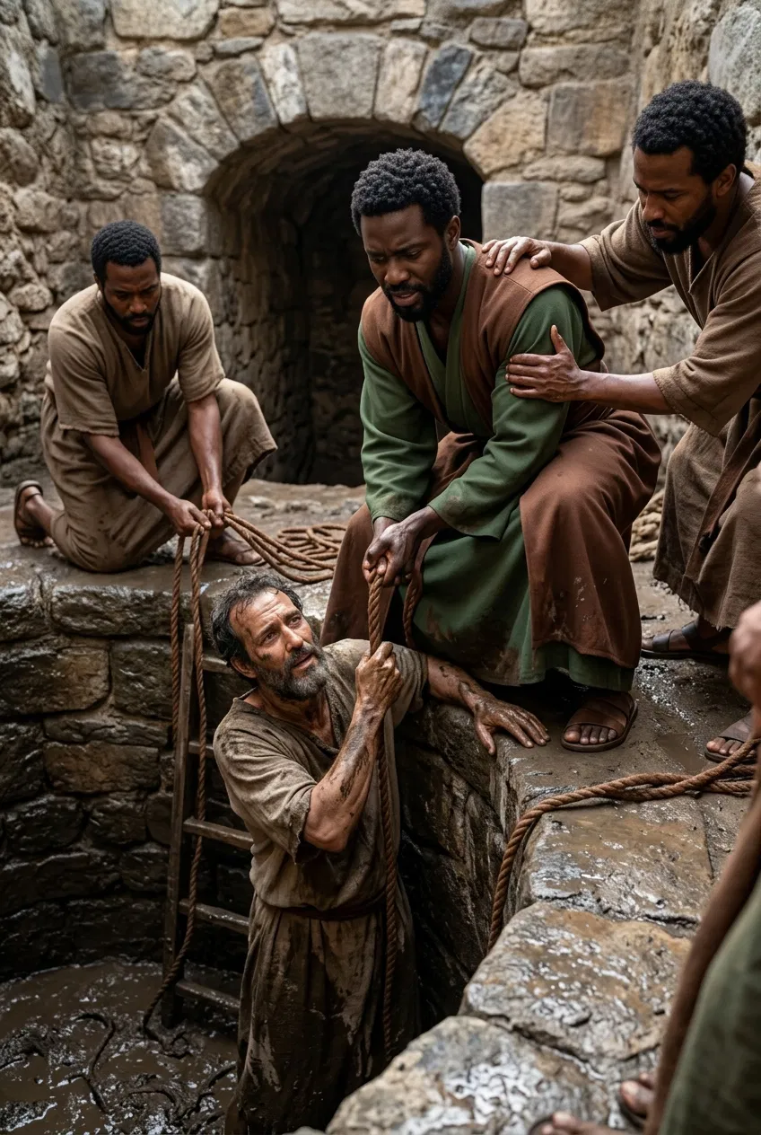 Ebed-melech Pulls Jeremiah Out of the Cistern