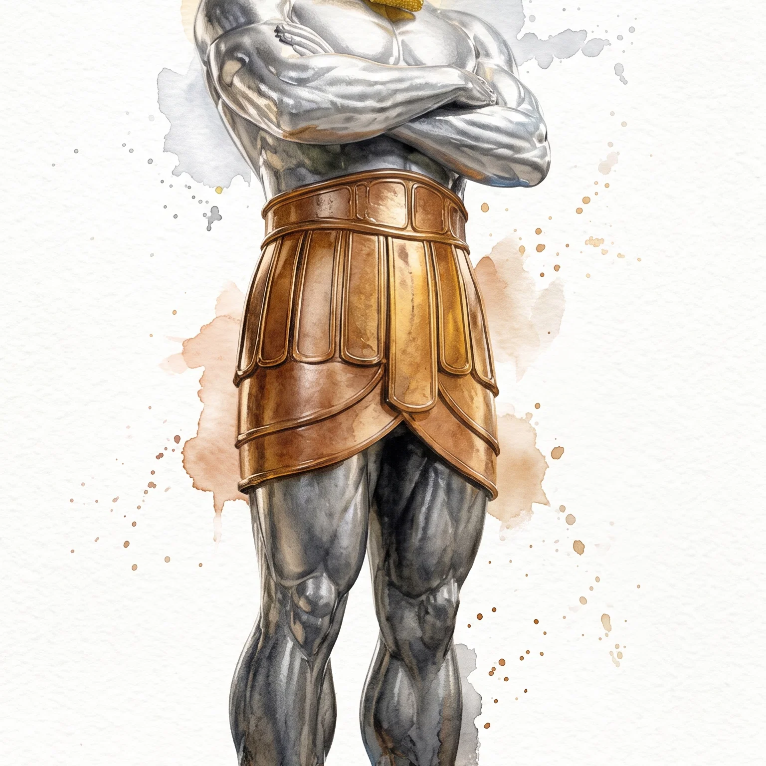 Watercolor Portrait of the Daniel 2 statue