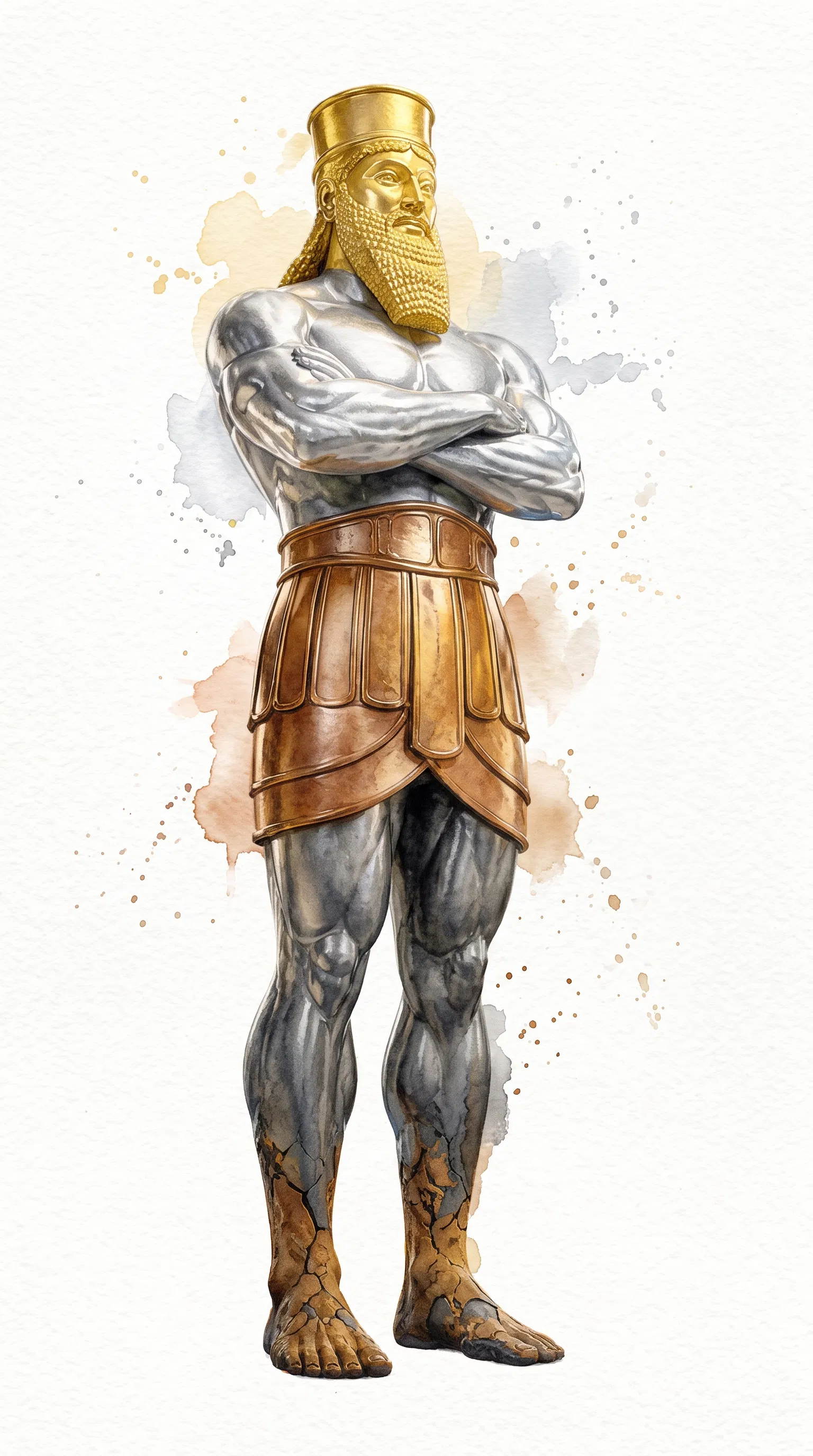 Watercolor Portrait of the Daniel 2 statue