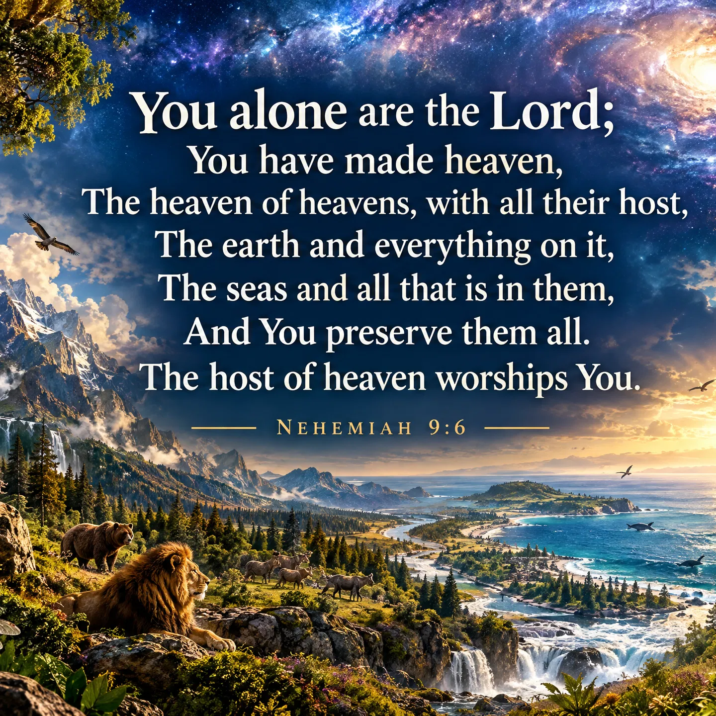 Creation Landscape With the Words of Nehemiah 9, Verse 6