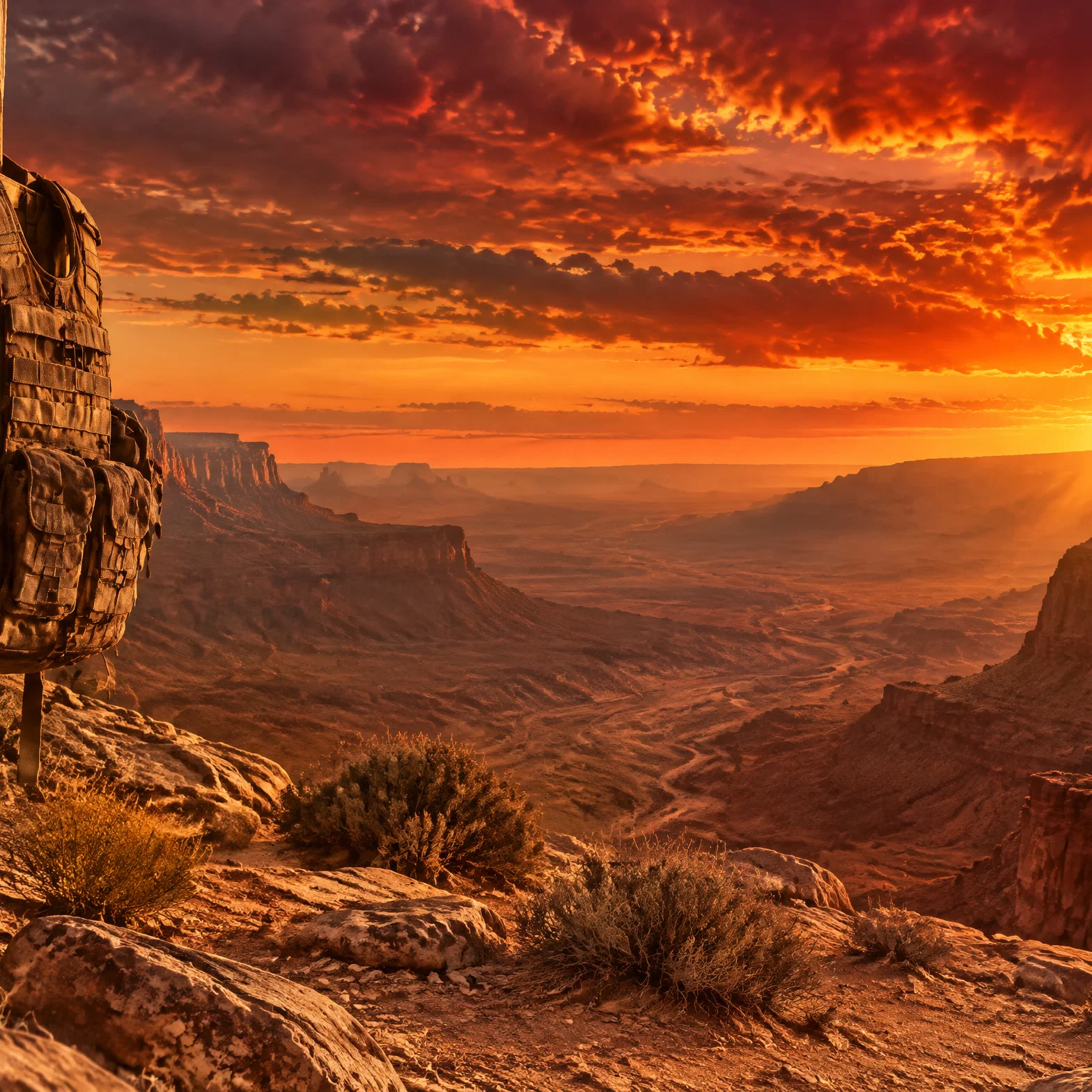 Desert Solitude in Golden Light
