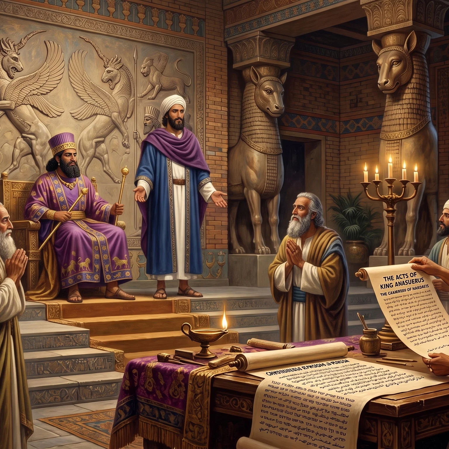 Mordecai Honored in the Persian Court