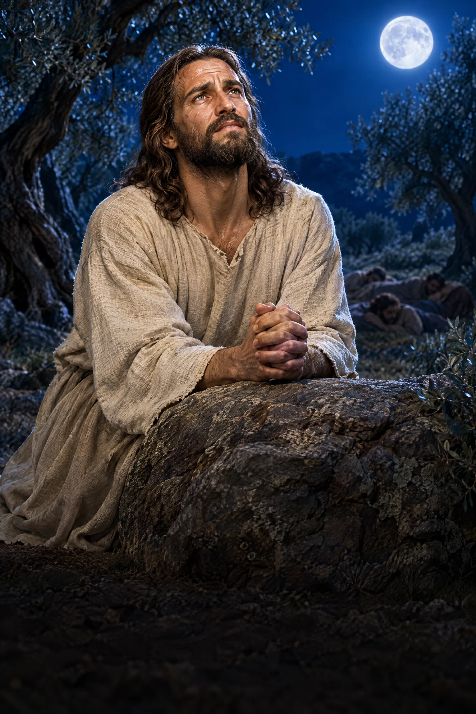 Jesus Prays Alone in Gethsemane