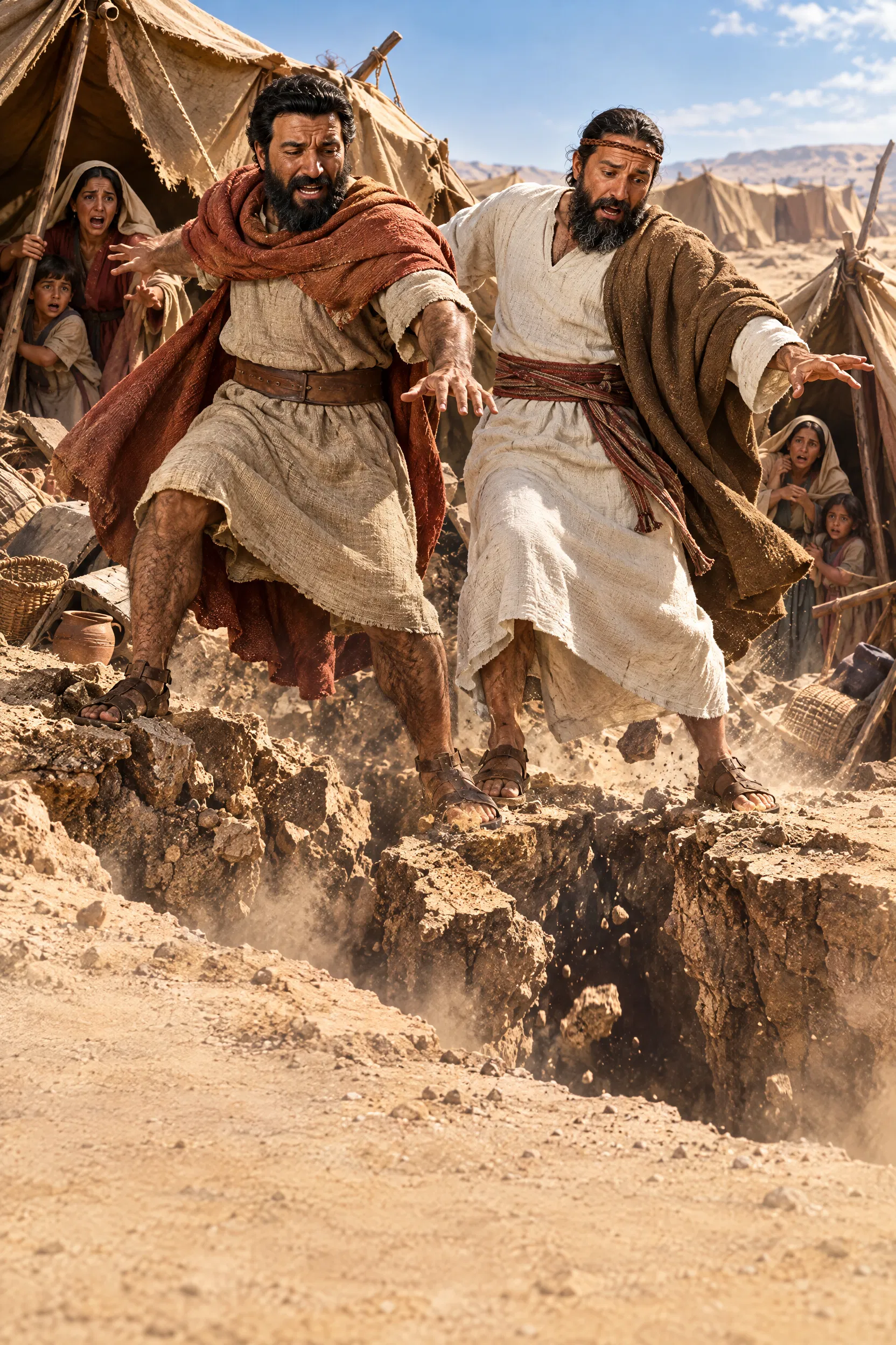 Dathan and Abiram Fall as the Earth Opens