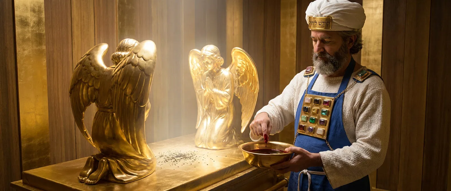 High Priest Sprinkles Blood Before the Mercy Seat