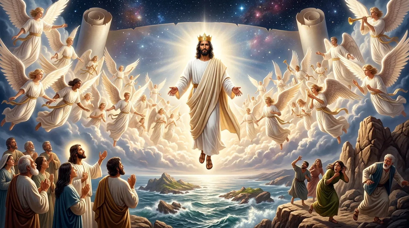 Jesus Returns in the Sky With the Angels