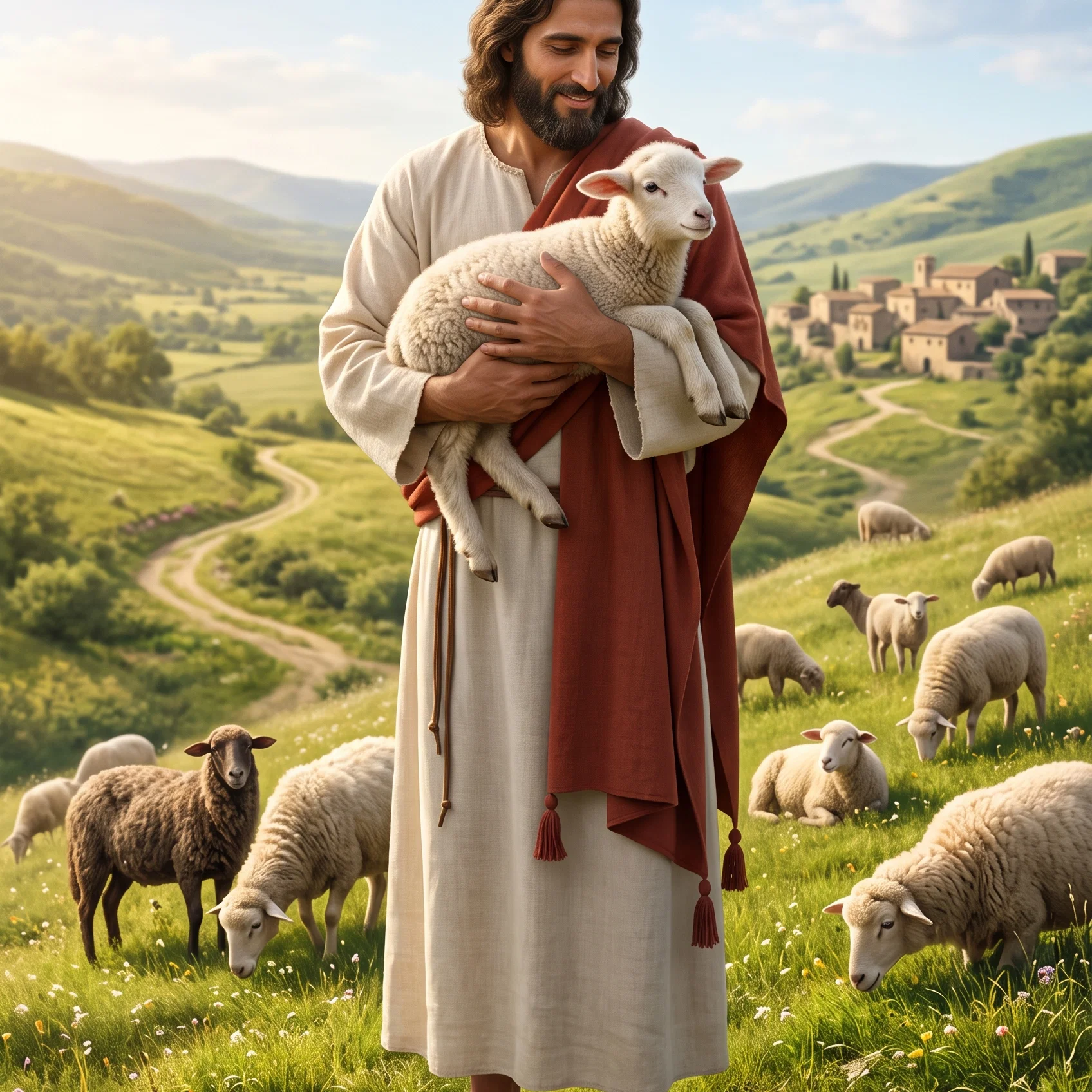 The Good Shepherd on Grassy Hills