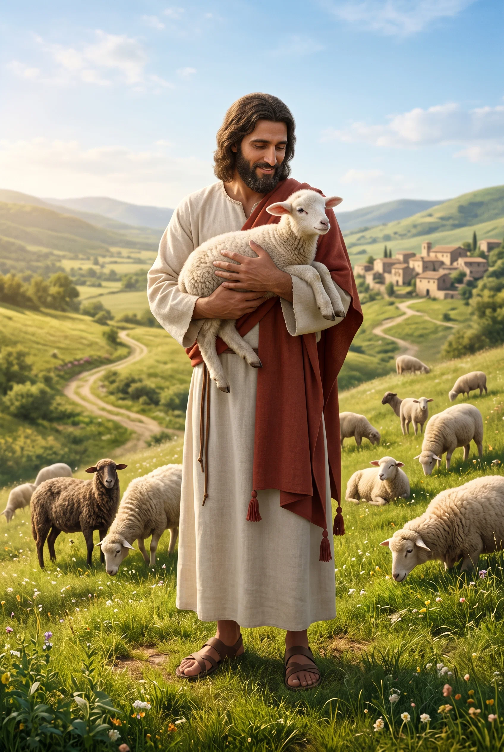 The Good Shepherd on Grassy Hills