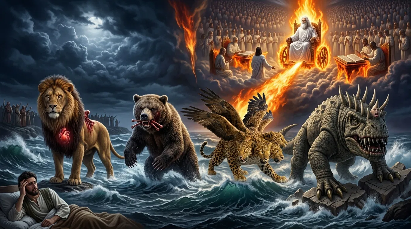 Daniel Dreams of the Four Beasts and Judgment
