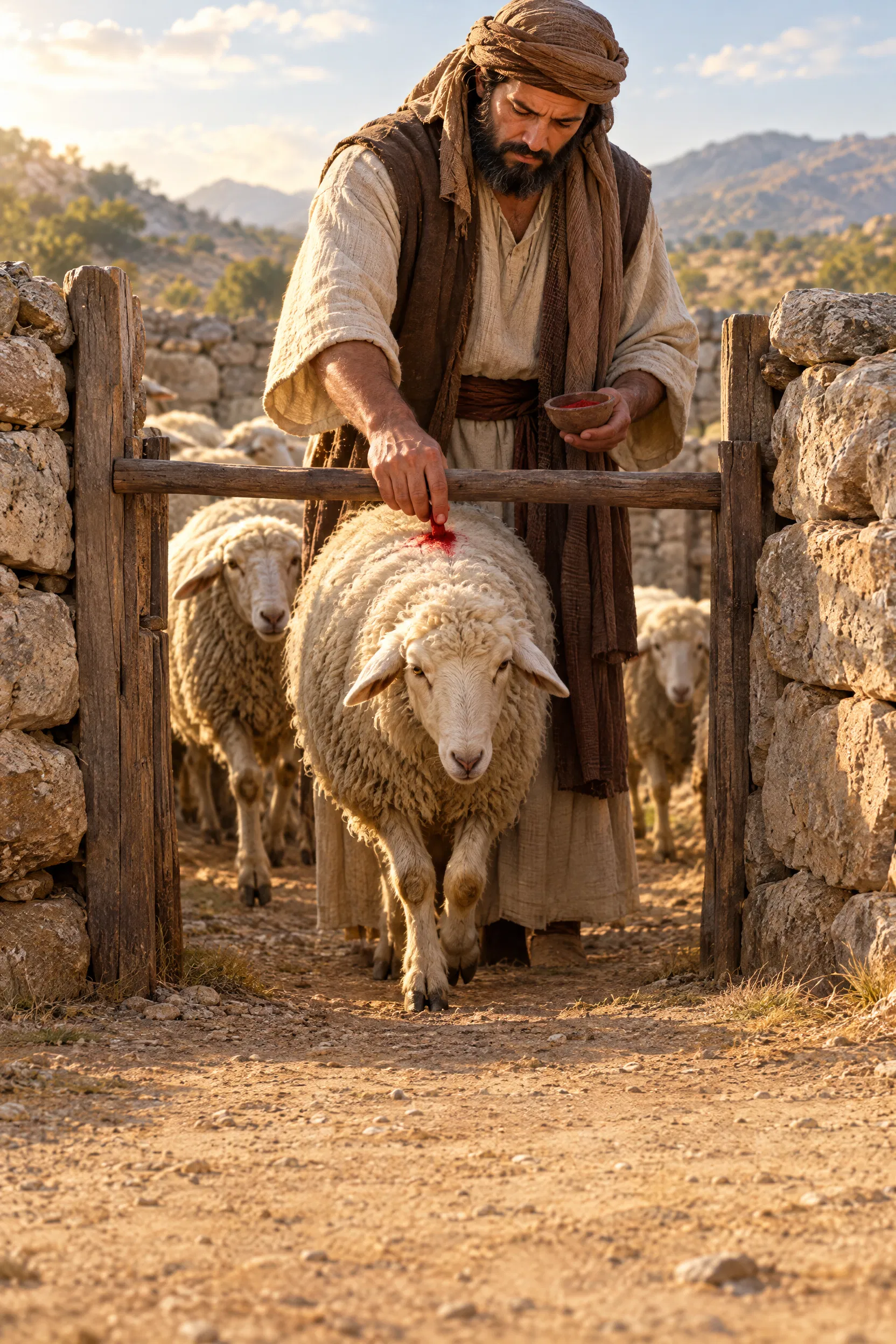 Shepherd Marks the Tenth Sheep for the LORD
