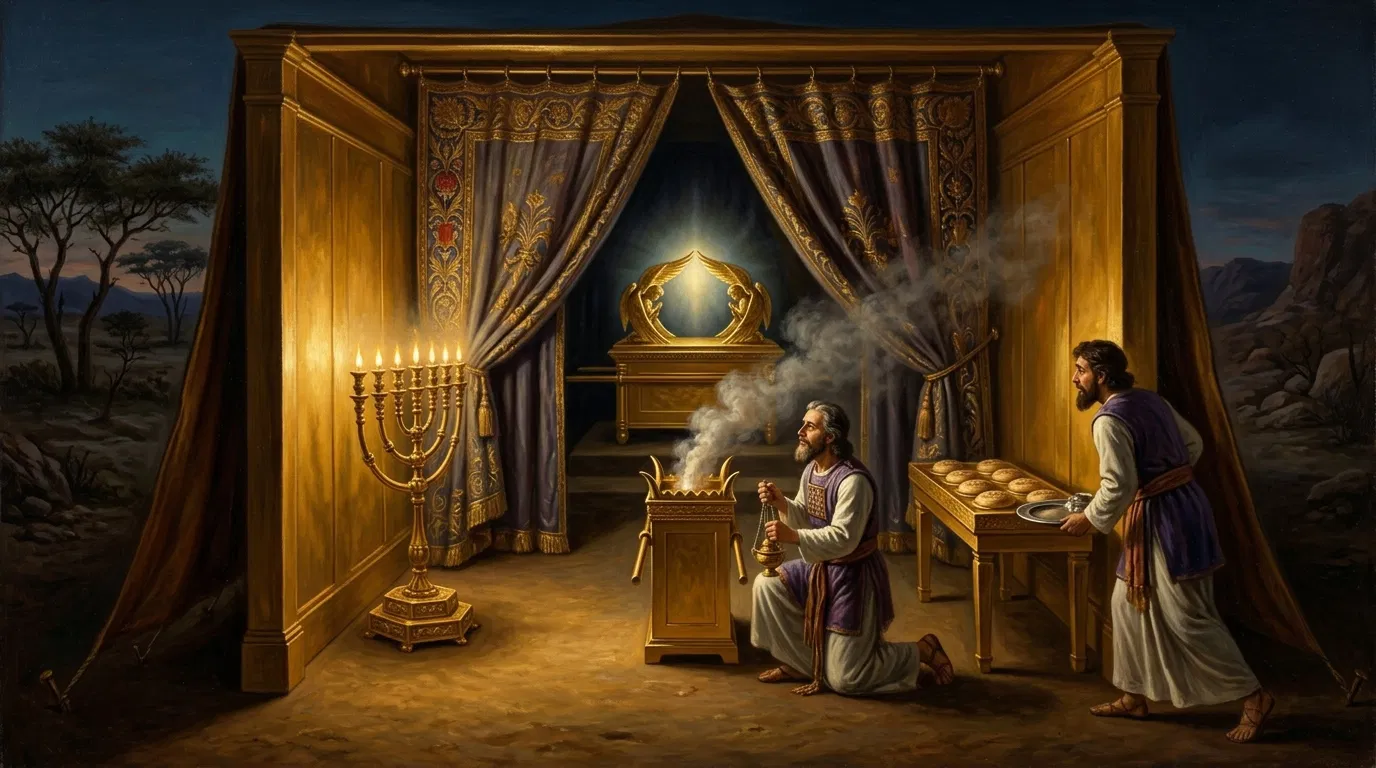 The Tabernacle Open to Show Its Furnishings