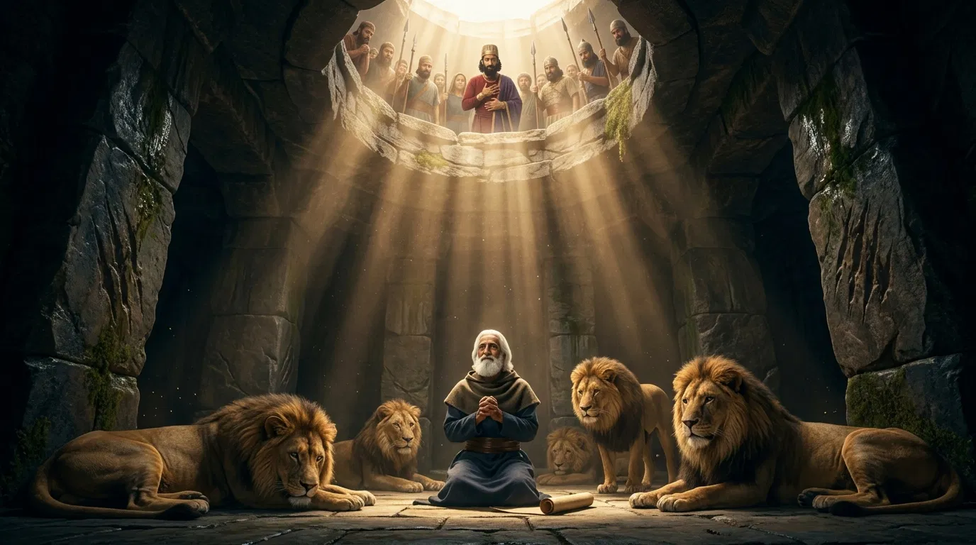 Daniel Praying Among the Lions in the Den