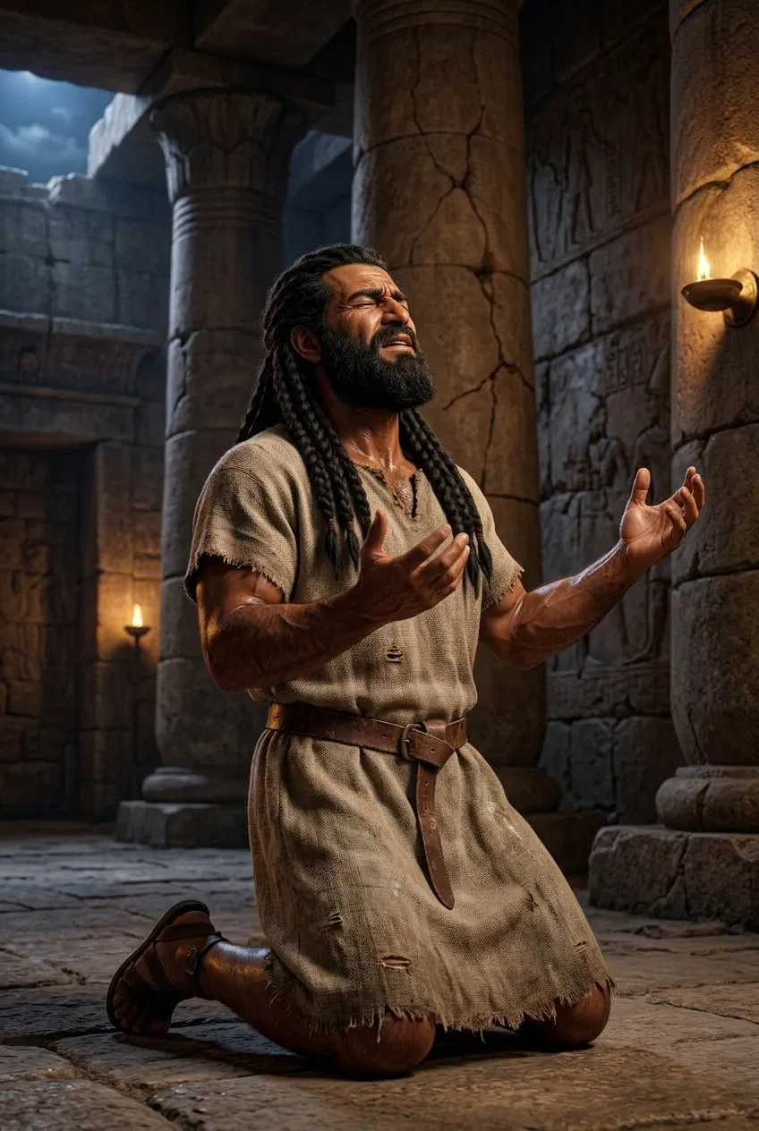 Samson Praying Among the Temple Pillars