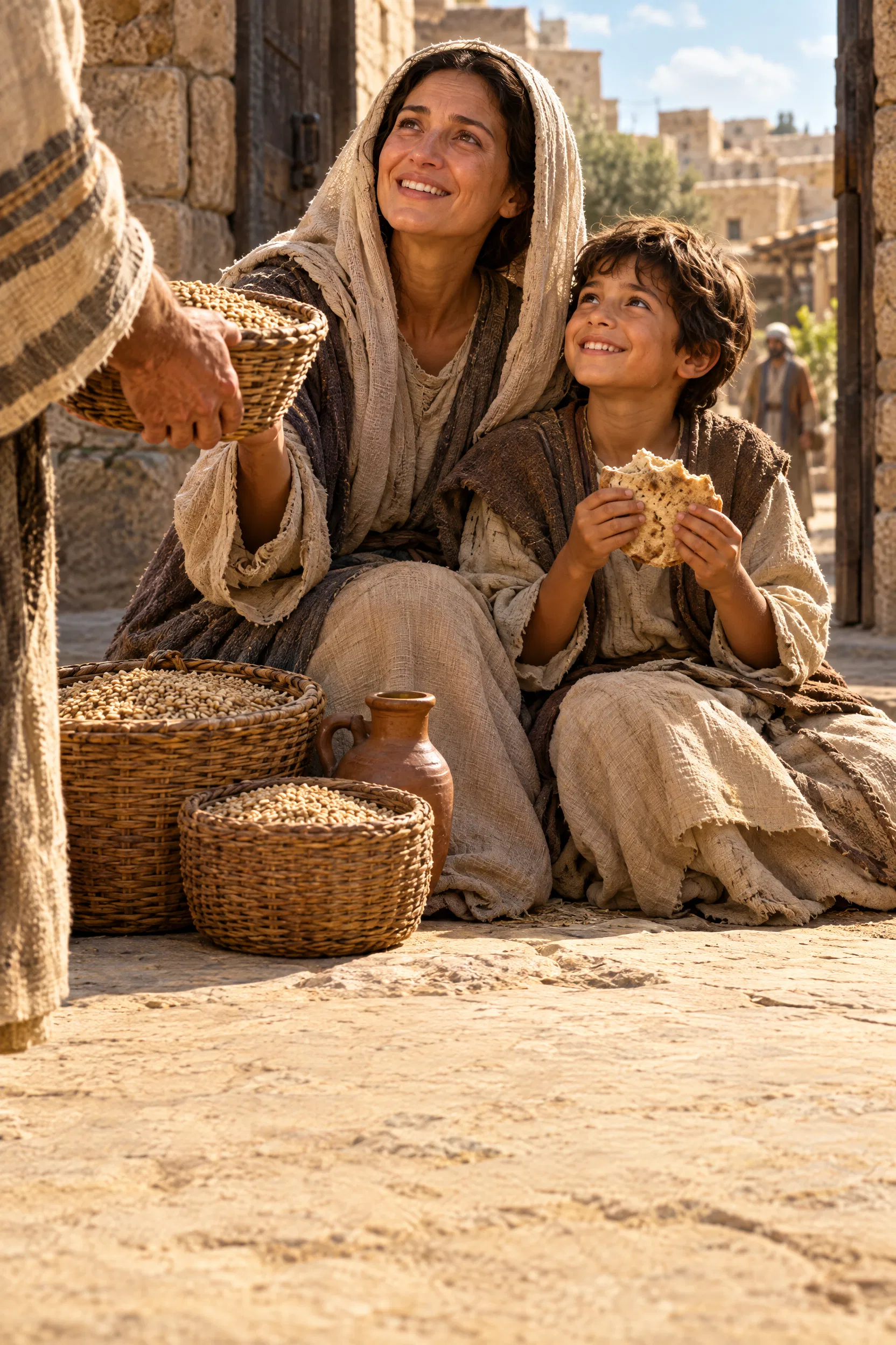 Widow and Son Receive the Third-Year Tithe