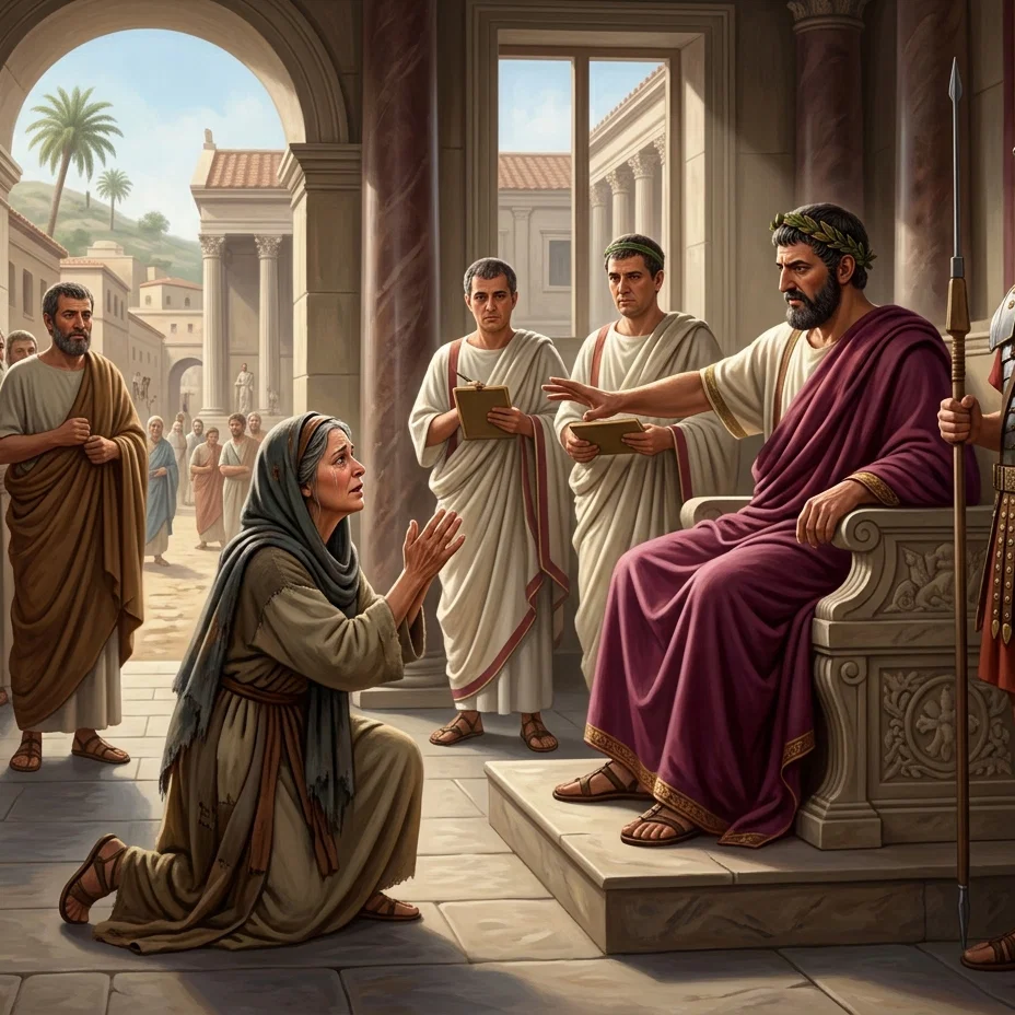 The Widow Persisting Before the Judge