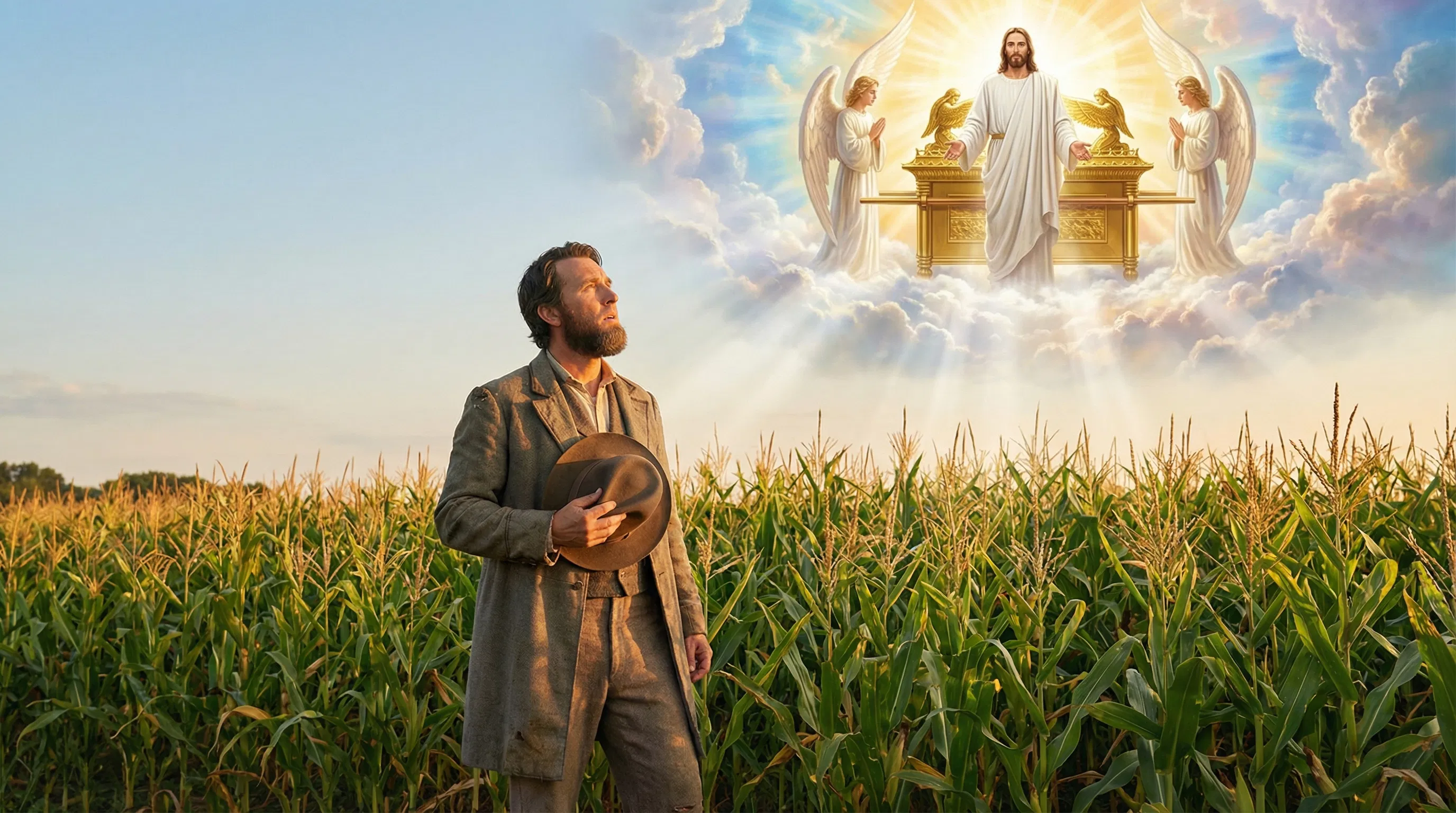 Man in a Cornfield Sees Christ in the Heavenly Sanctuary