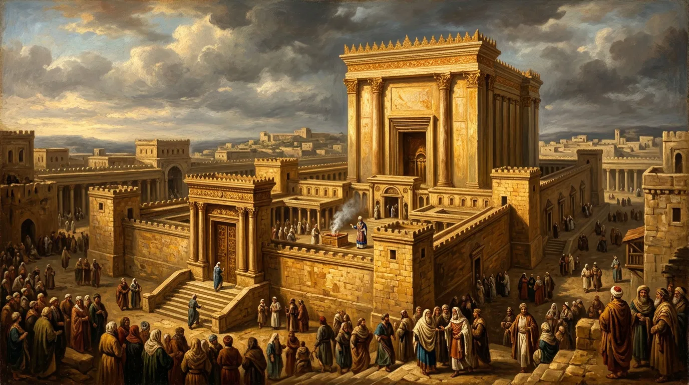 The Temple at Jerusalem With Worshippers