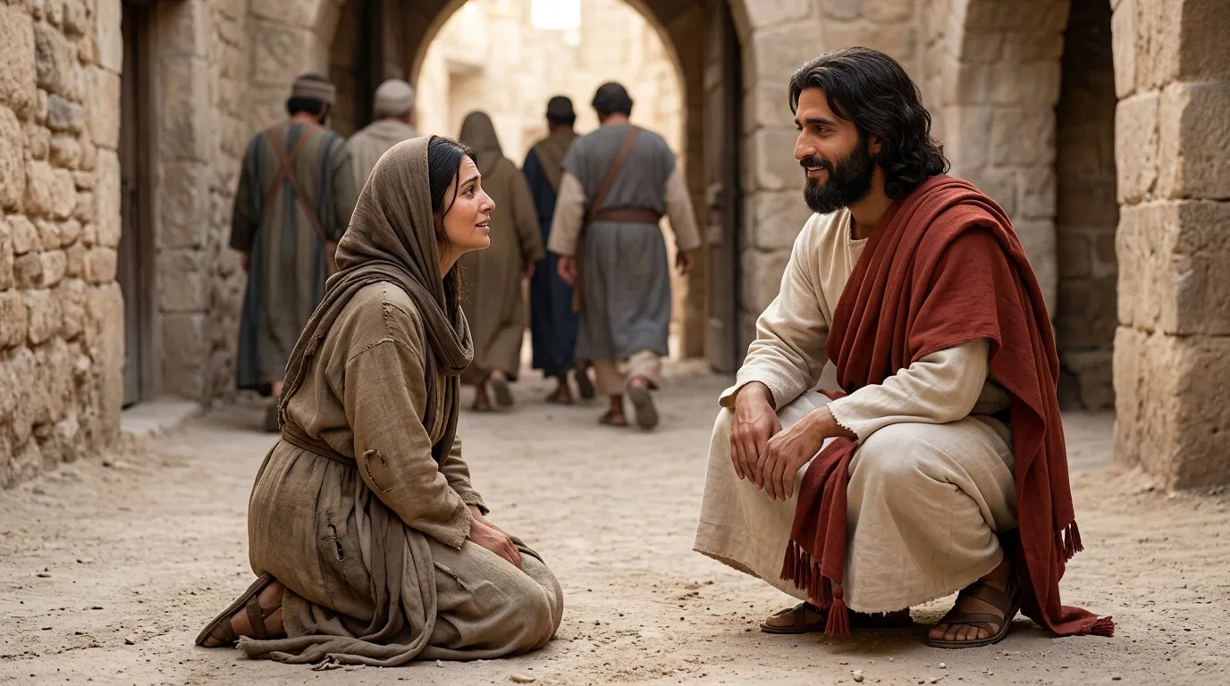Jesus Speaks Kindly to the Woman After Her Accusers Leave