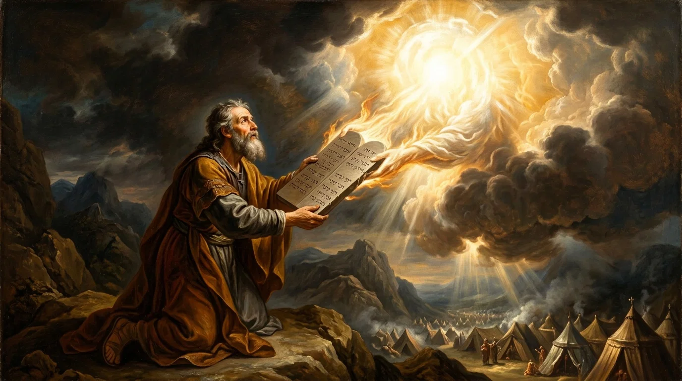 The Unseen Glory of God giving the 10 Commandments to Moses