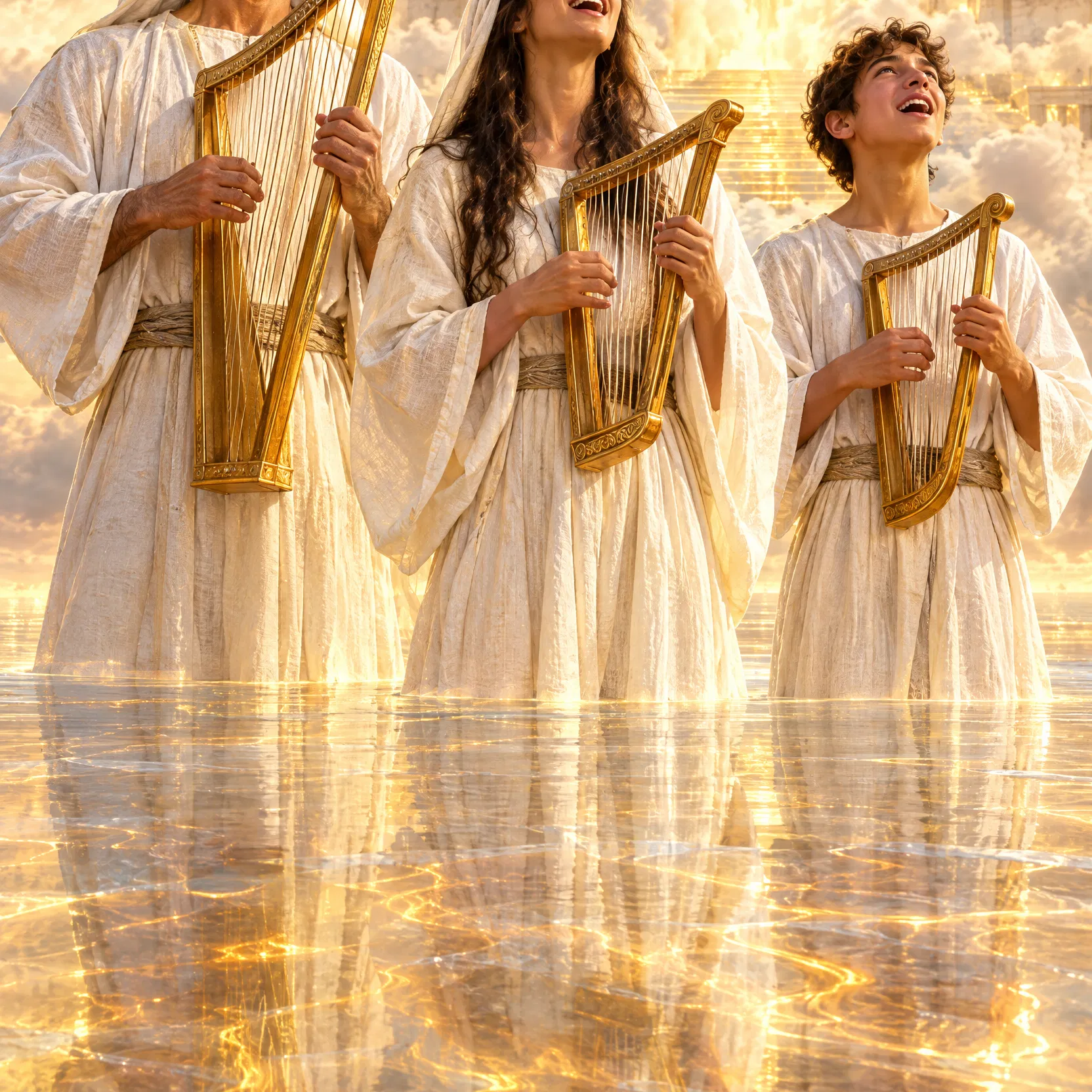 The Redeemed Sing With Harps on the Sea of Glass