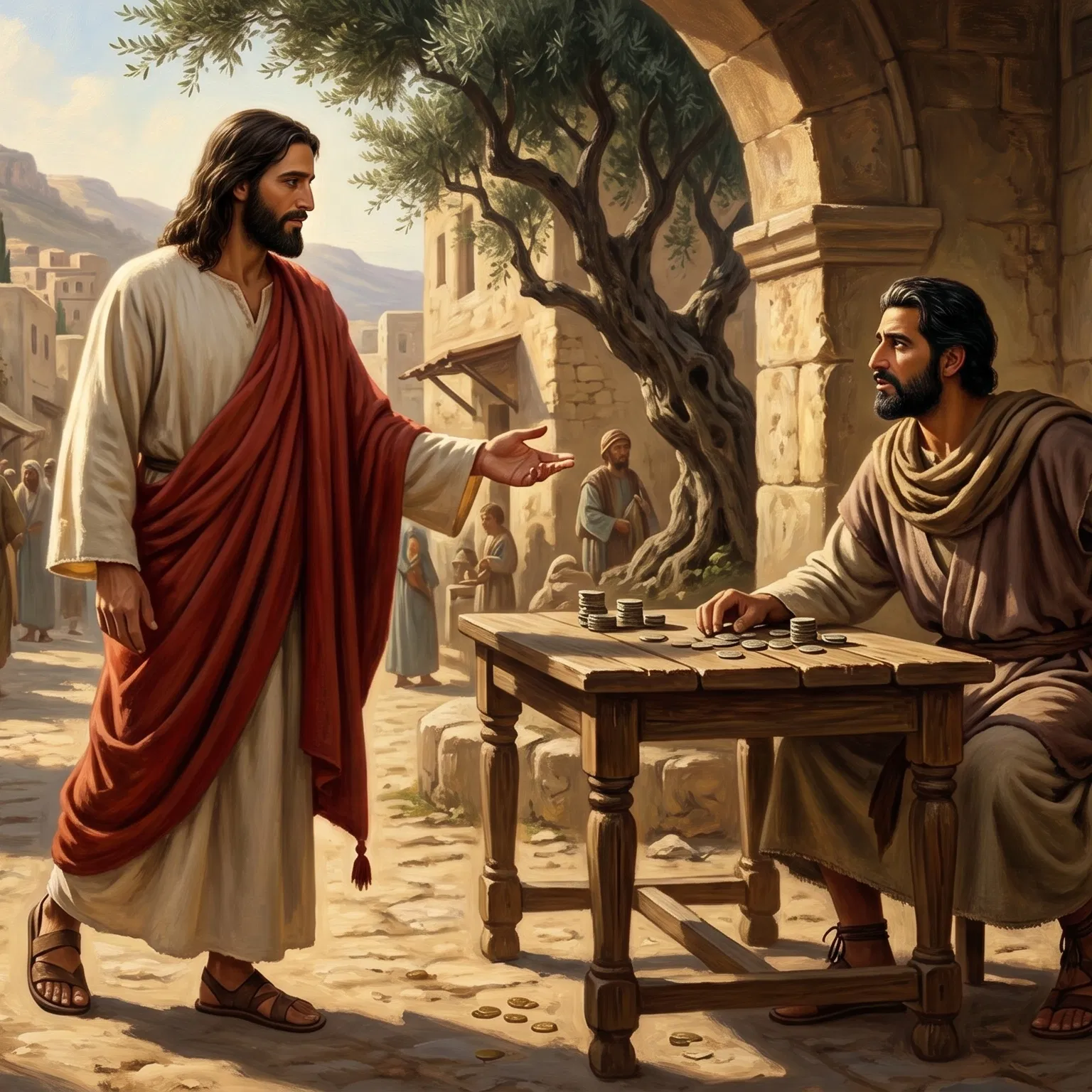 Jesus Calls Matthew at the Tax Table