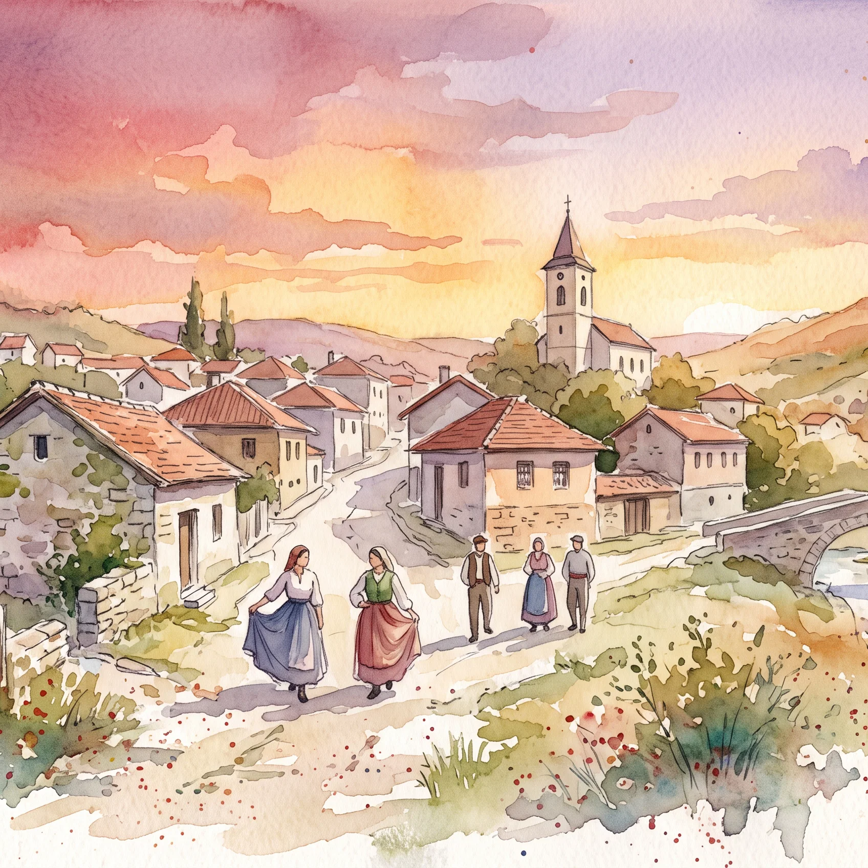 Golden Hour in an Ancient Village