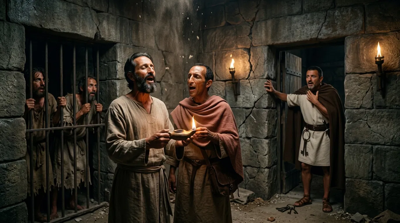 Paul and Silas Sing in the Prison