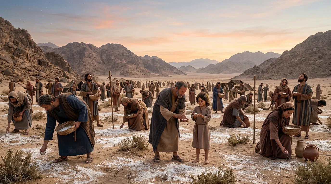 Israelites Gathering Manna in the Wilderness
