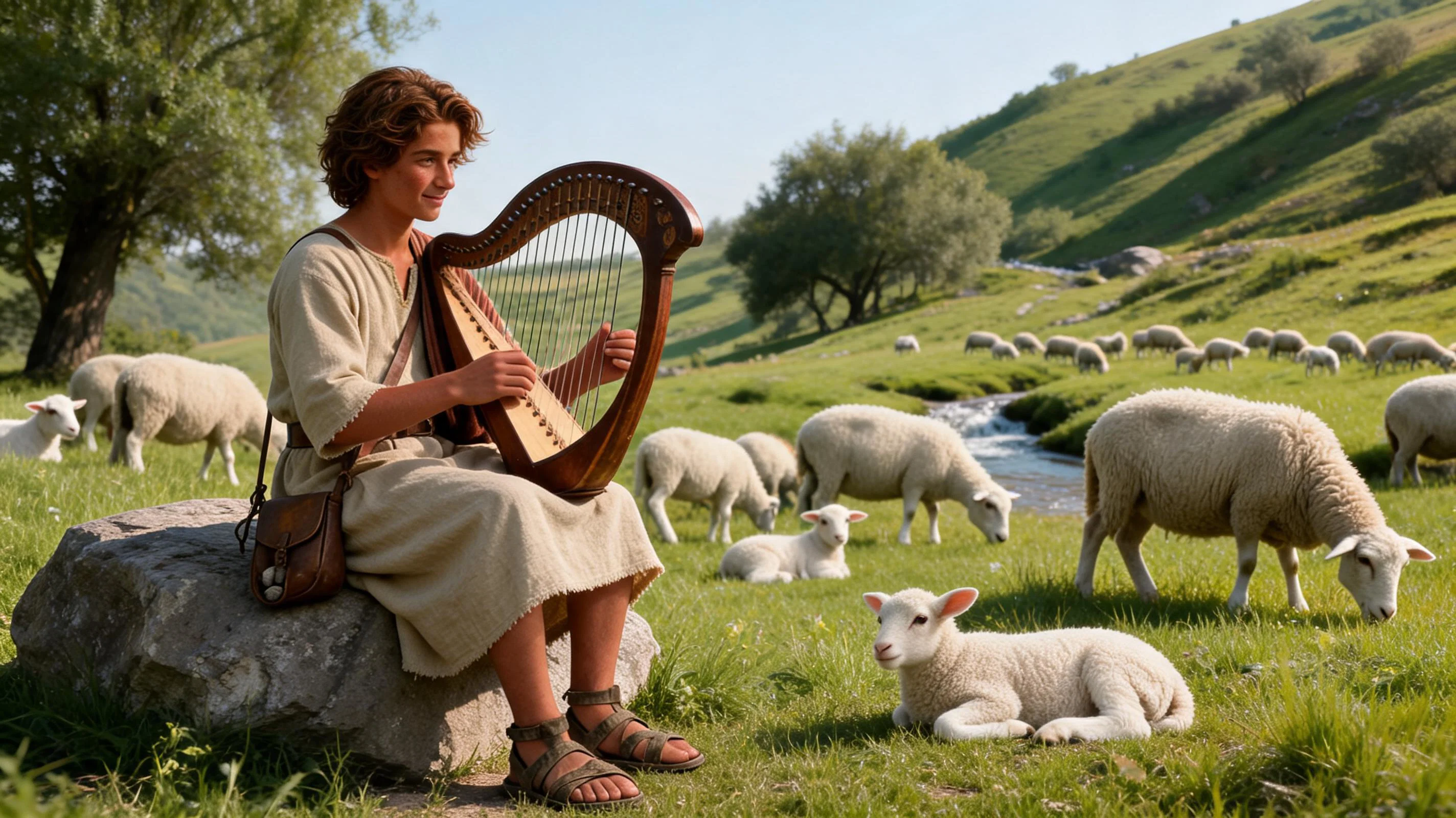 Young David Tending the Gentle Flock