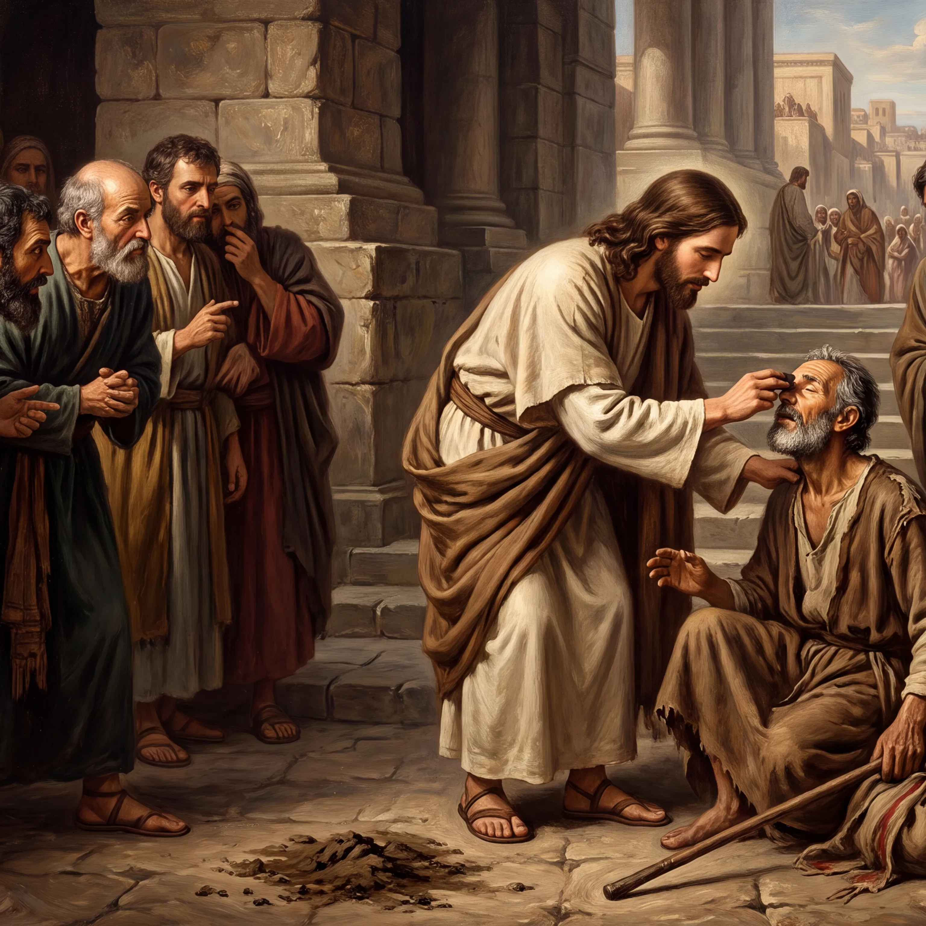 Jesus Heals the Man Born Blind with Mud
